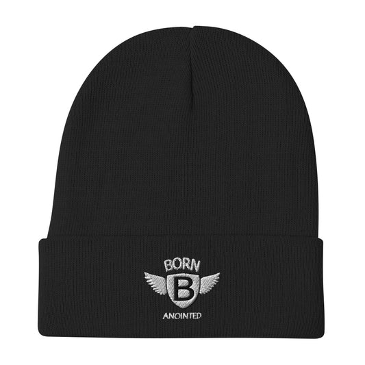 Born Anointed "Fly Angel" Blk Embroidered Beanie