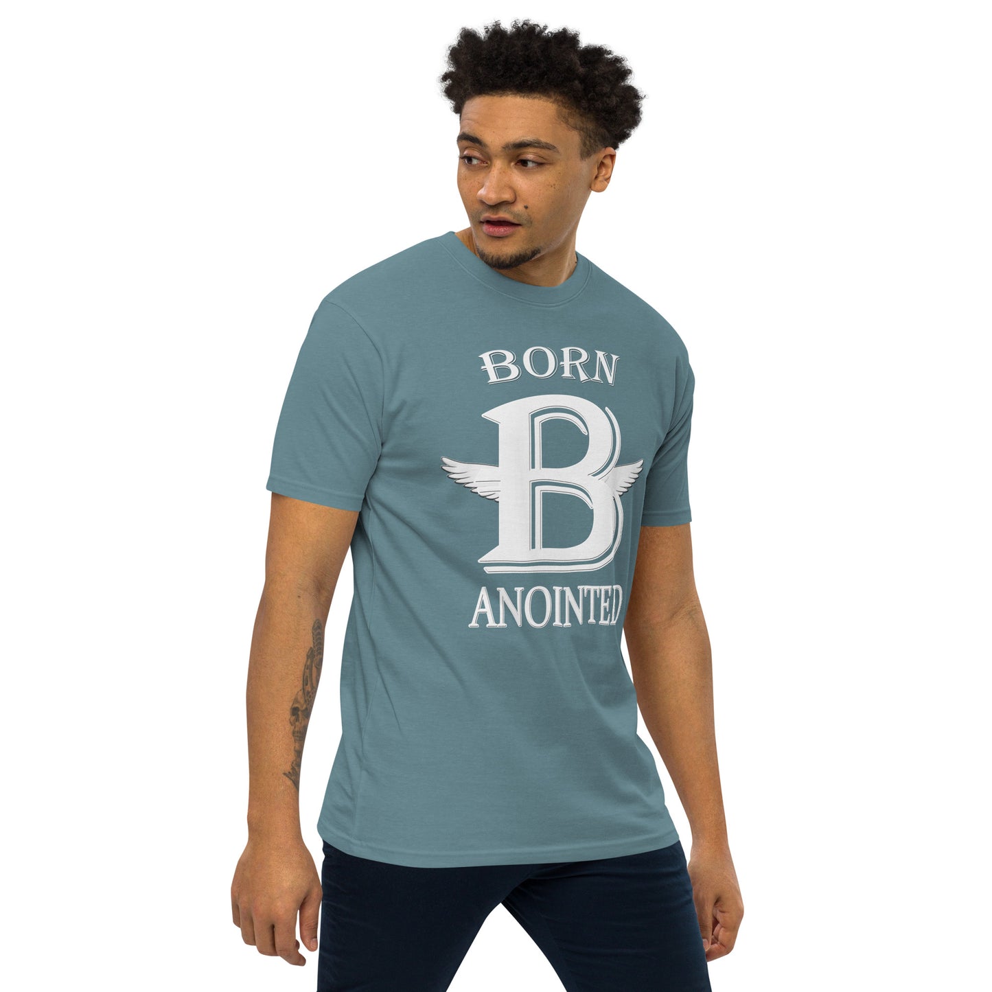 Born Anointed "Monogram" Men’s premium heavyweight tee