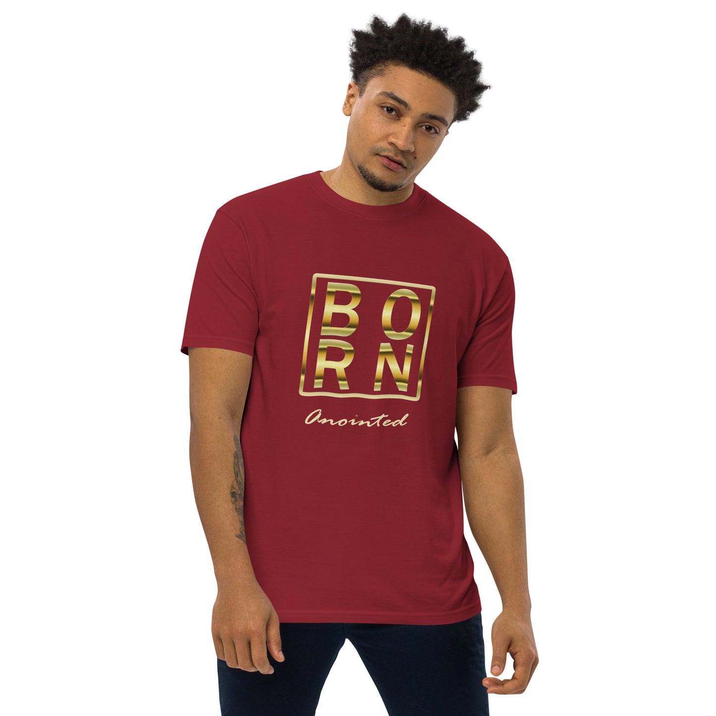 Born Anointed Men’s premium heavyweight tee