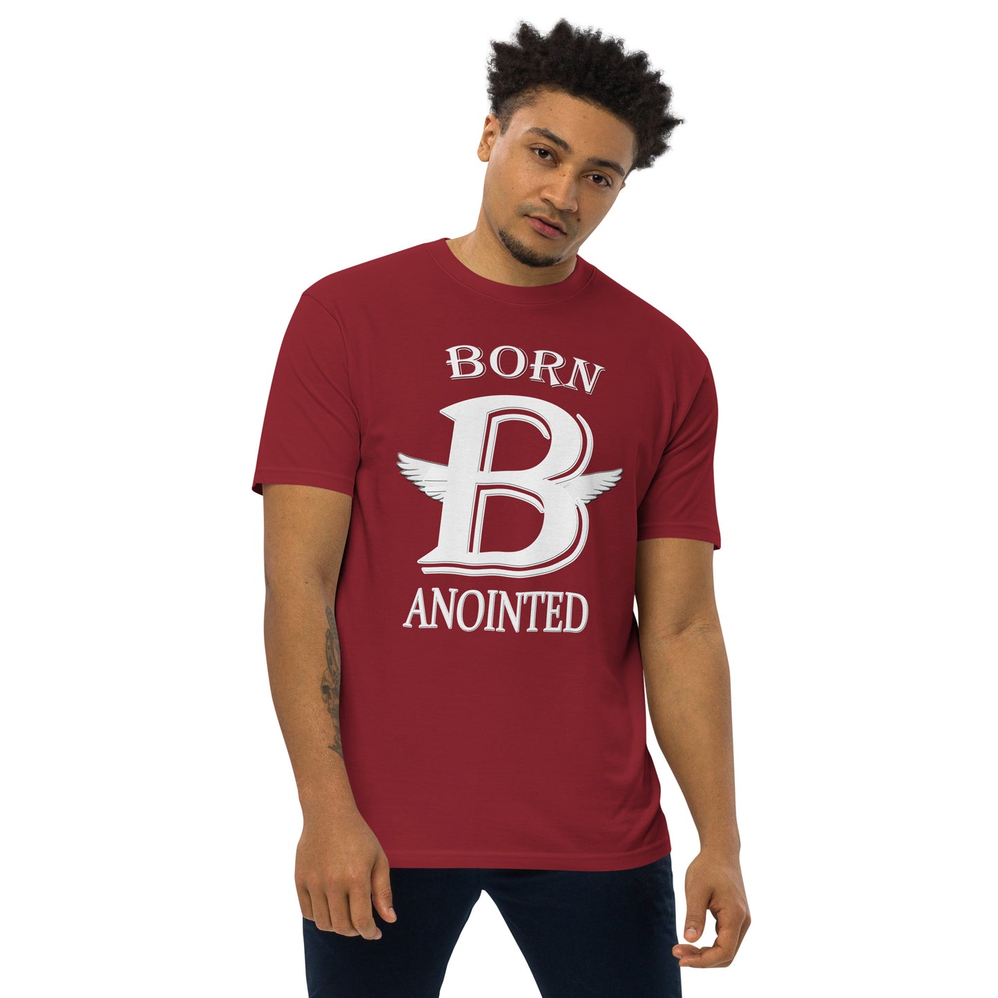 Born Anointed "Monogram" Men’s premium heavyweight tee