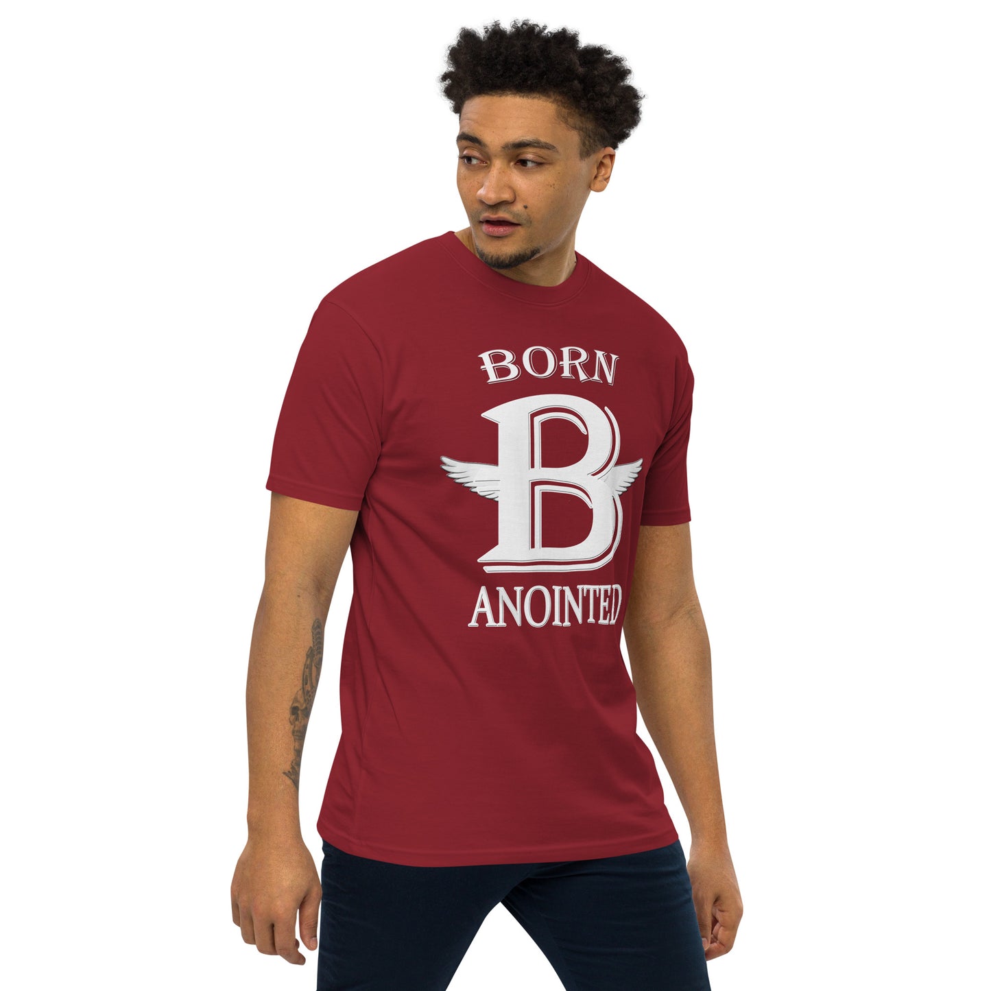 Born Anointed "Monogram" Men’s premium heavyweight tee