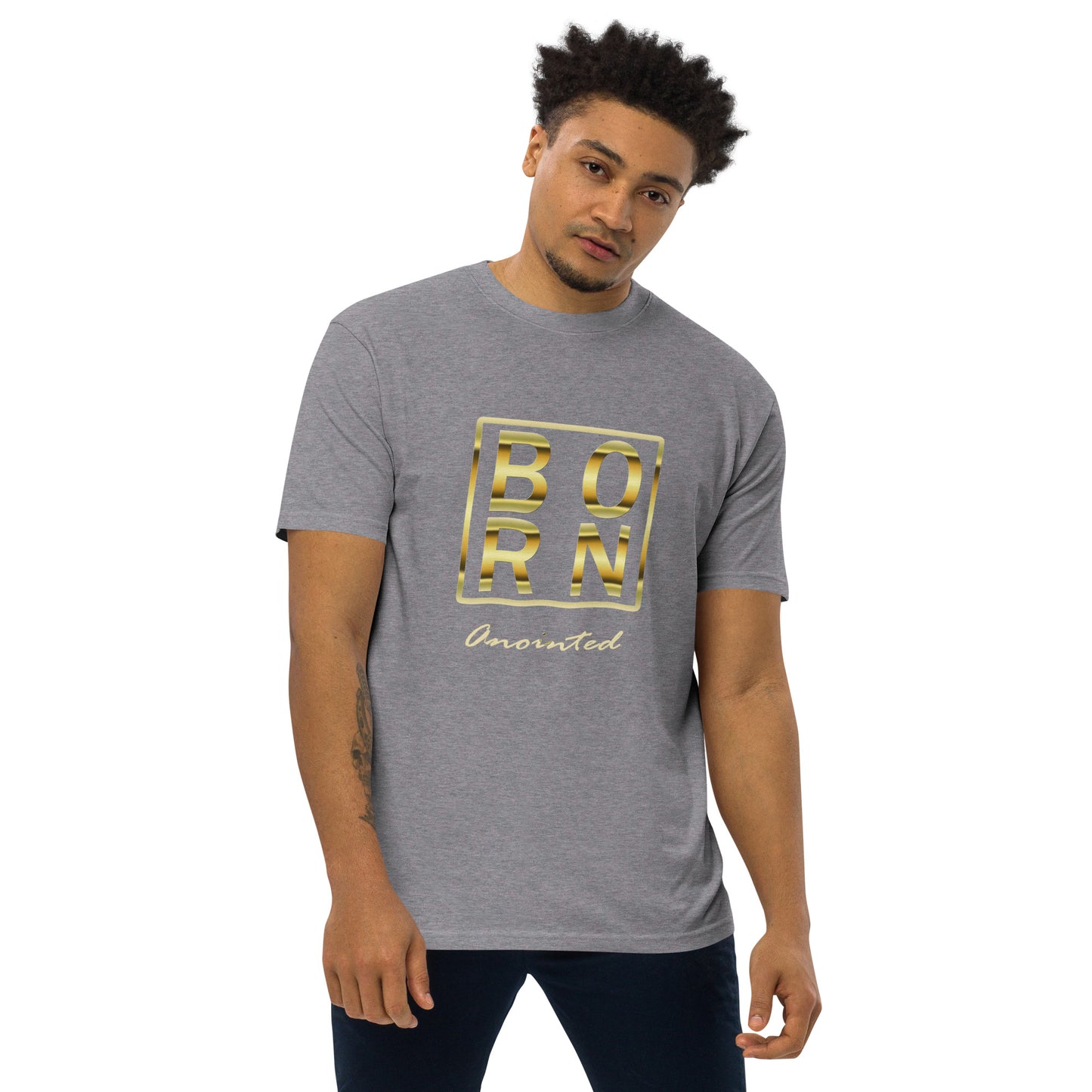 Born Anointed Men’s premium heavyweight tee