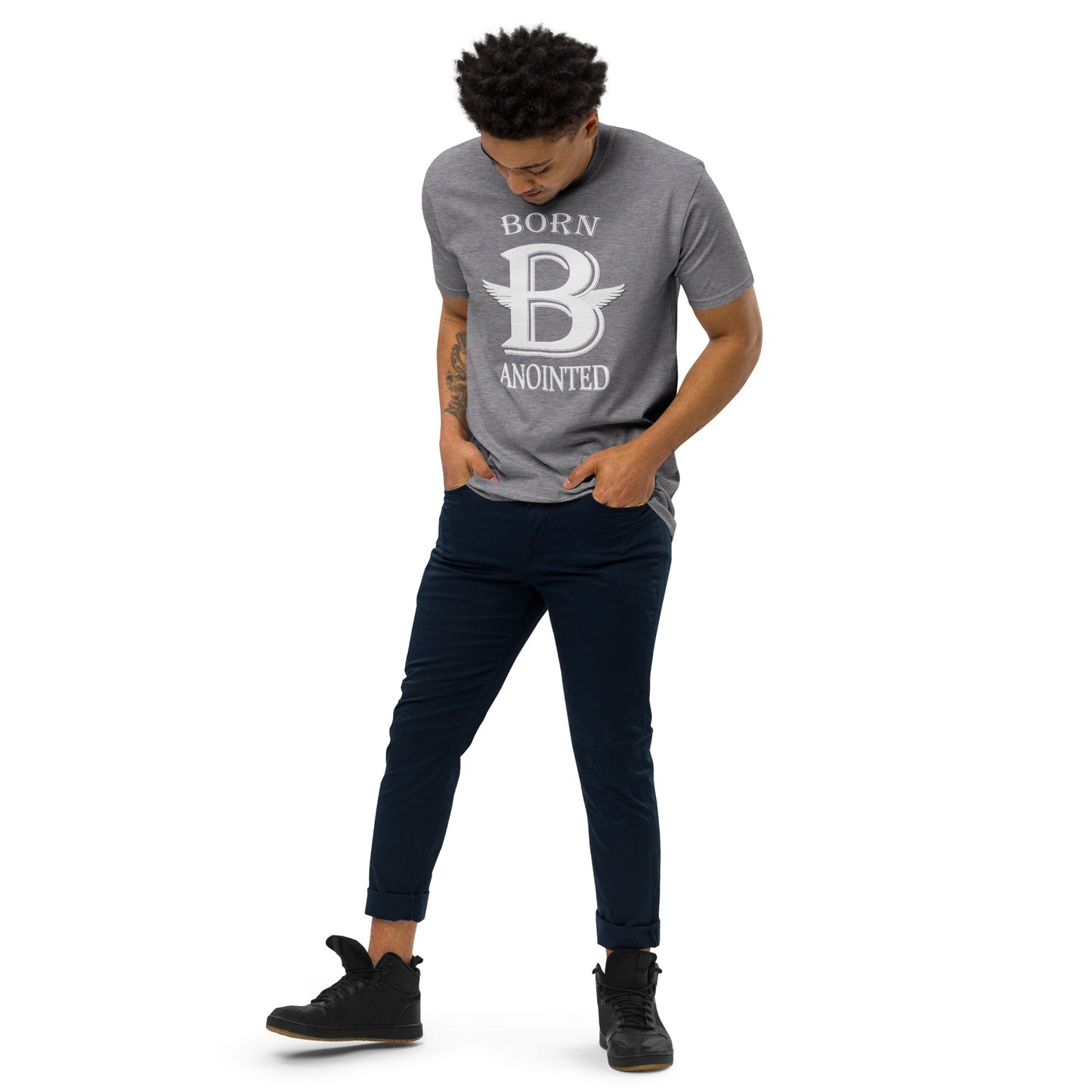 Born Anointed "Monogram" Men’s premium heavyweight tee