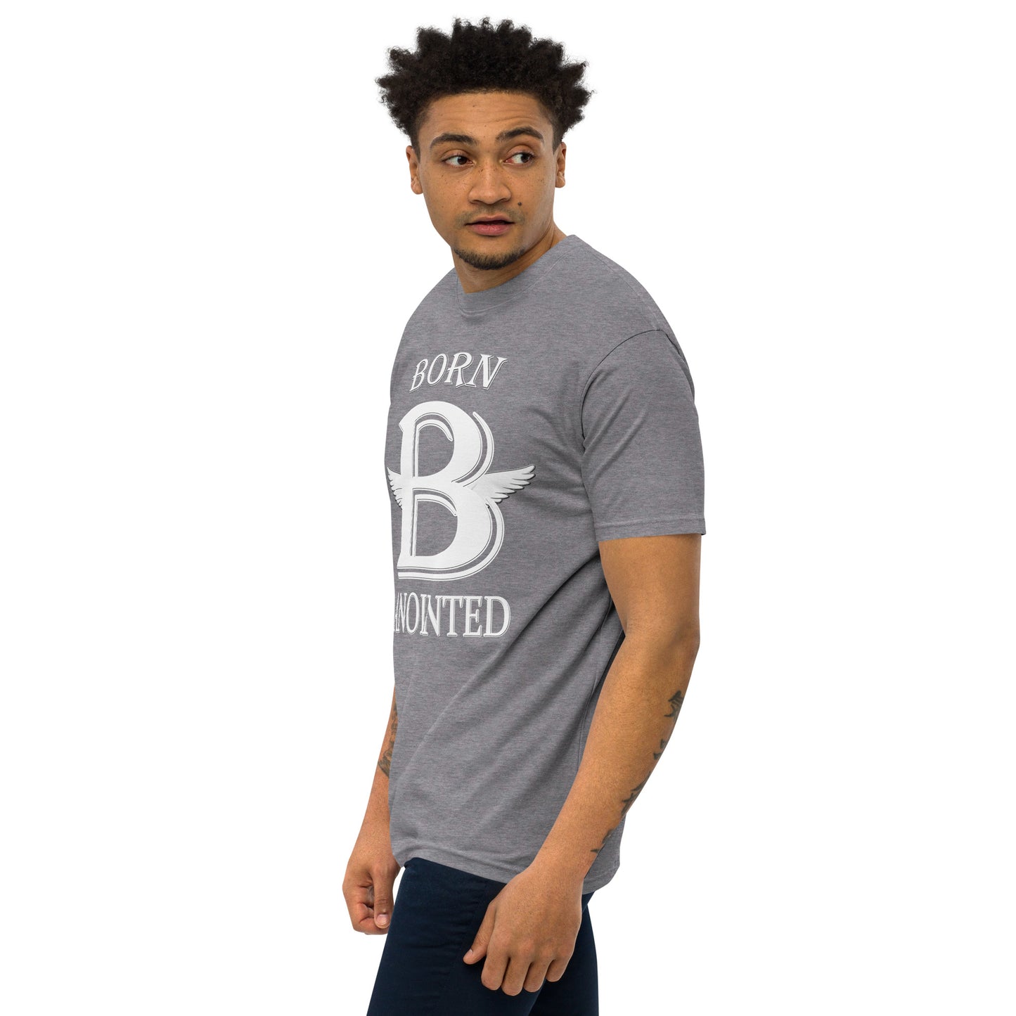 Born Anointed "Monogram" Men’s premium heavyweight tee