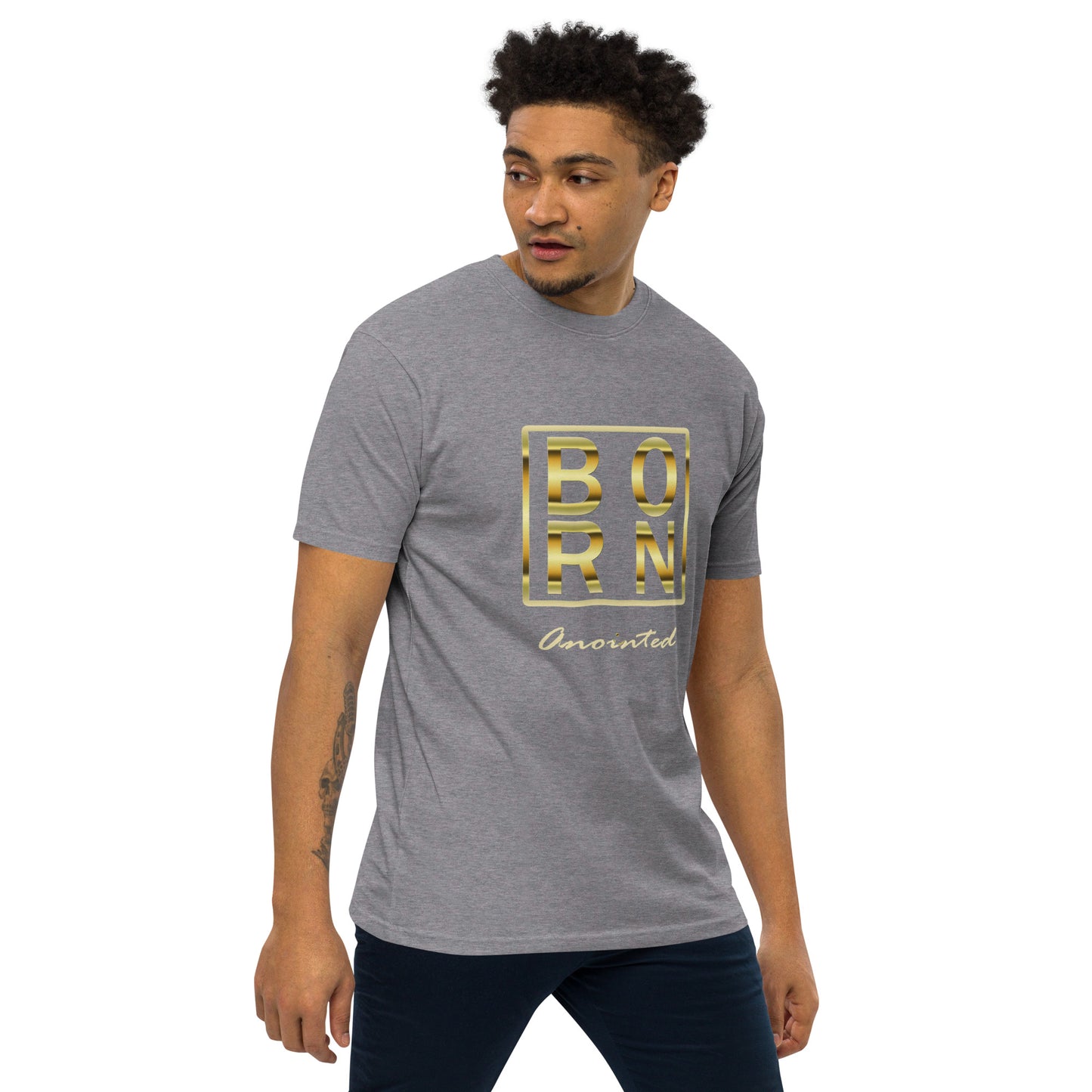 Born Anointed Men’s premium heavyweight tee