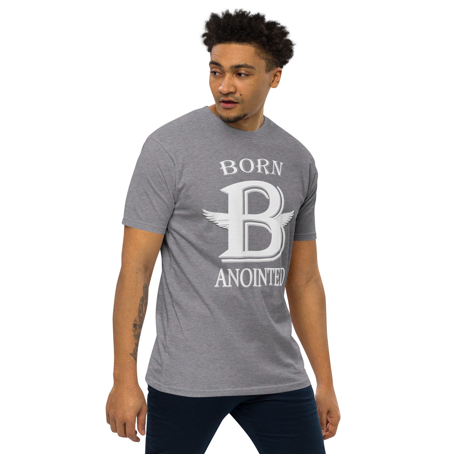 Born Anointed "Monogram" Men’s premium heavyweight tee