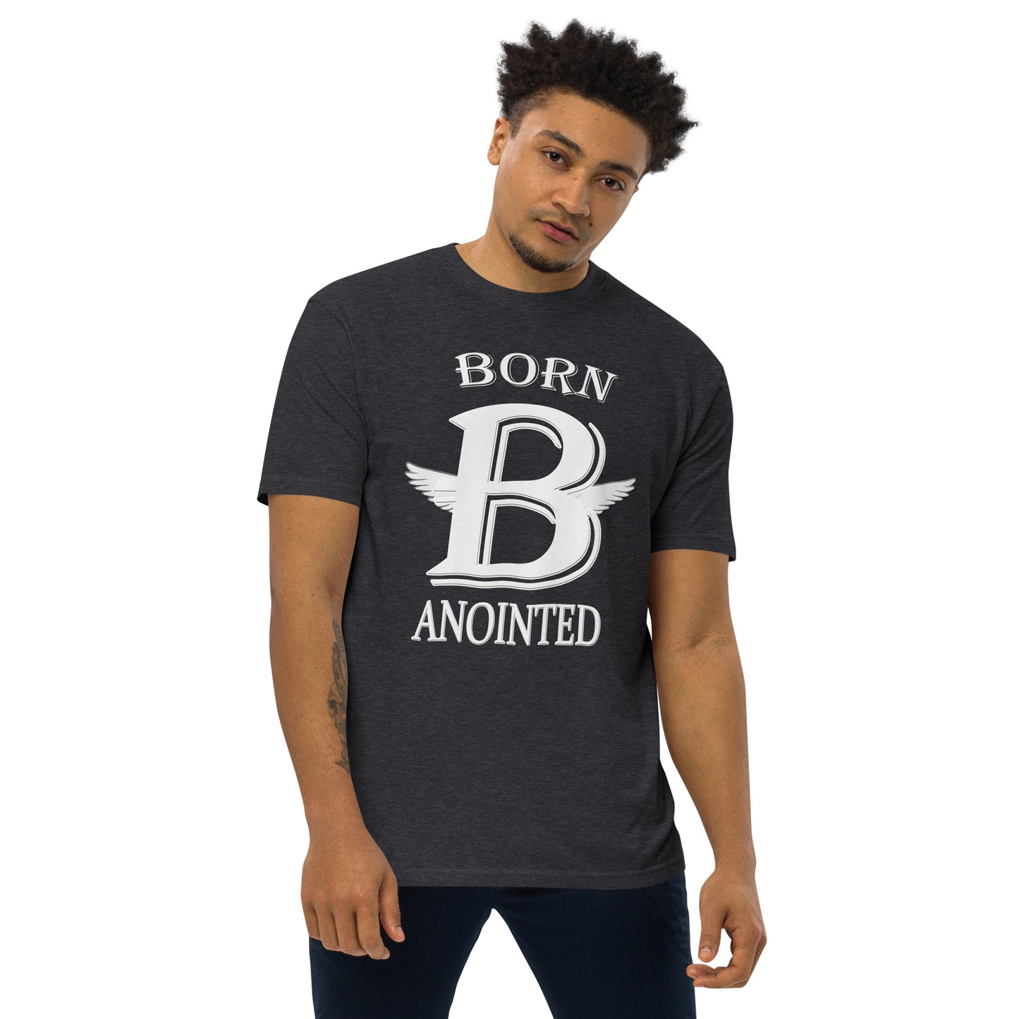 Born Anointed "Monogram" Men’s premium heavyweight tee