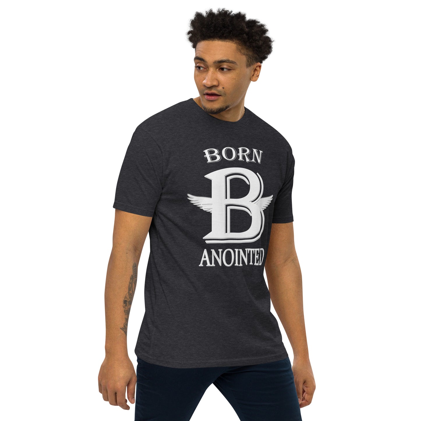 Born Anointed "Monogram" Men’s premium heavyweight tee