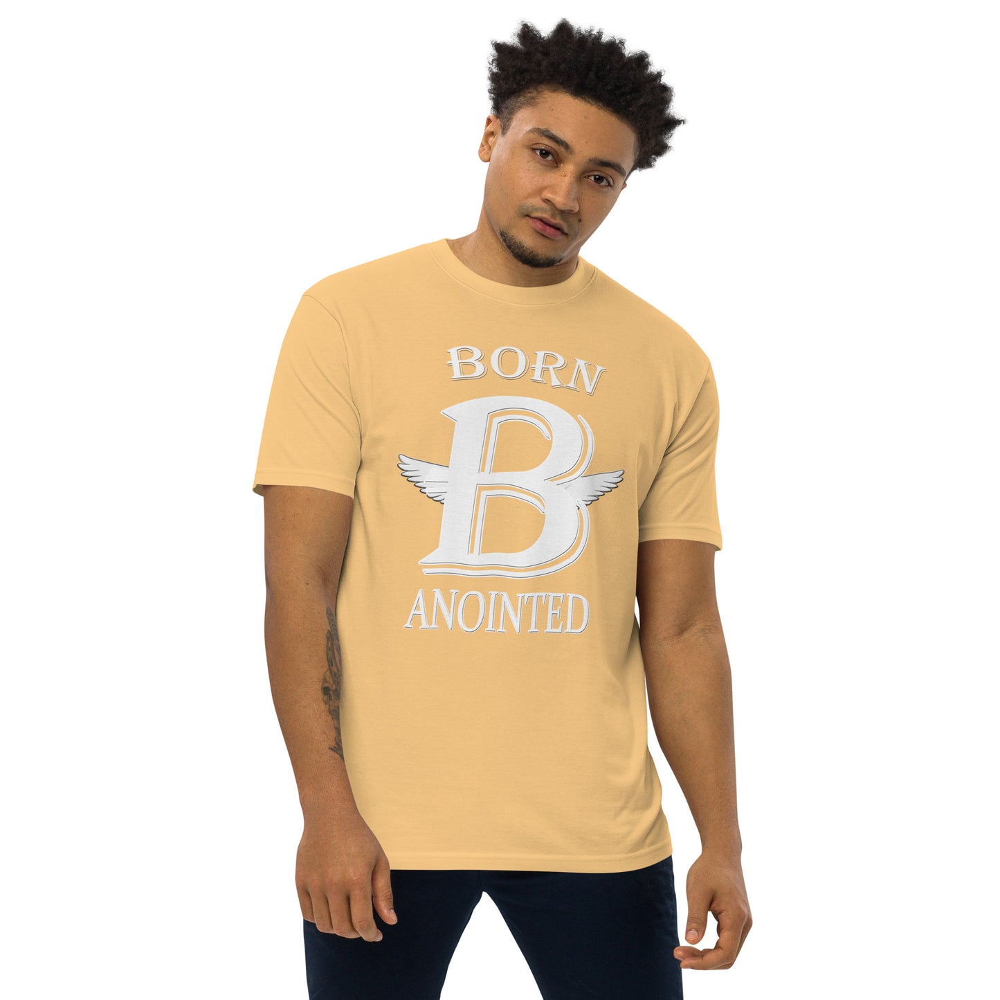 Born Anointed "Monogram" Men’s premium heavyweight tee