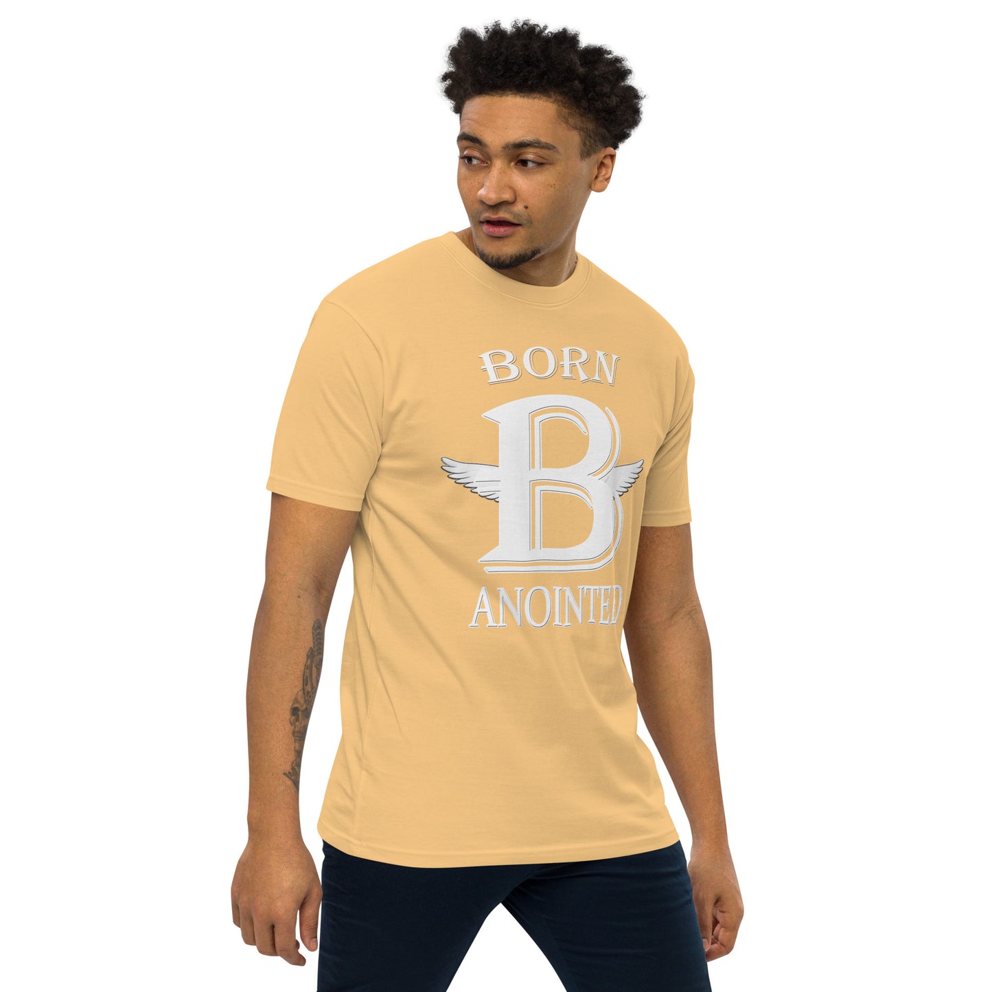 Born Anointed "Monogram" Men’s premium heavyweight tee