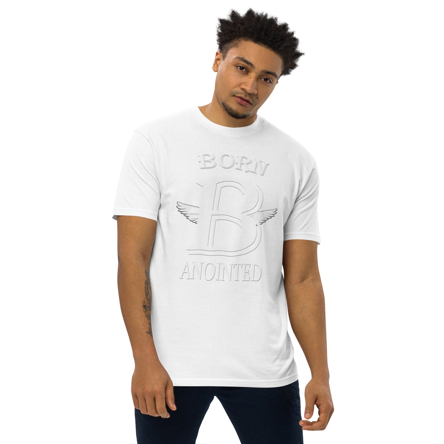 Born Anointed "Monogram" Men’s premium heavyweight tee