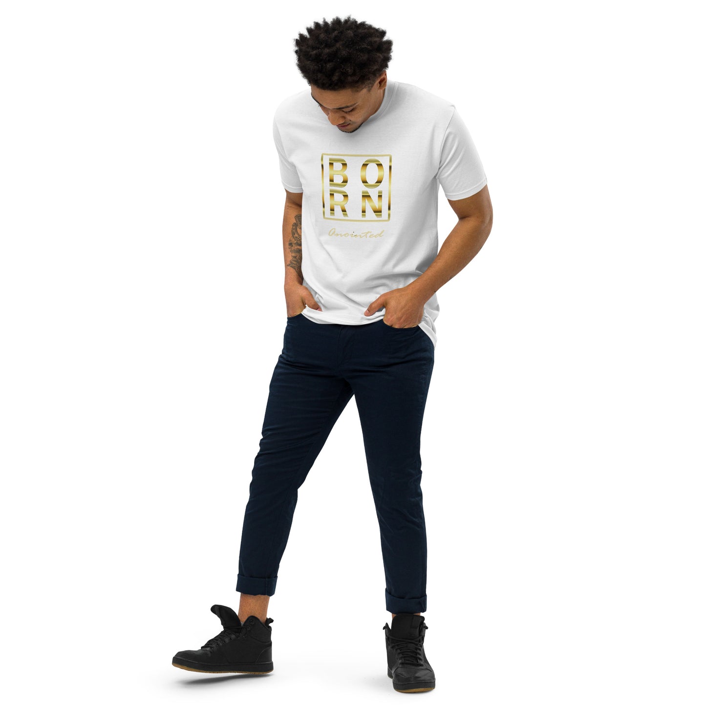 Born Anointed Men’s premium heavyweight tee