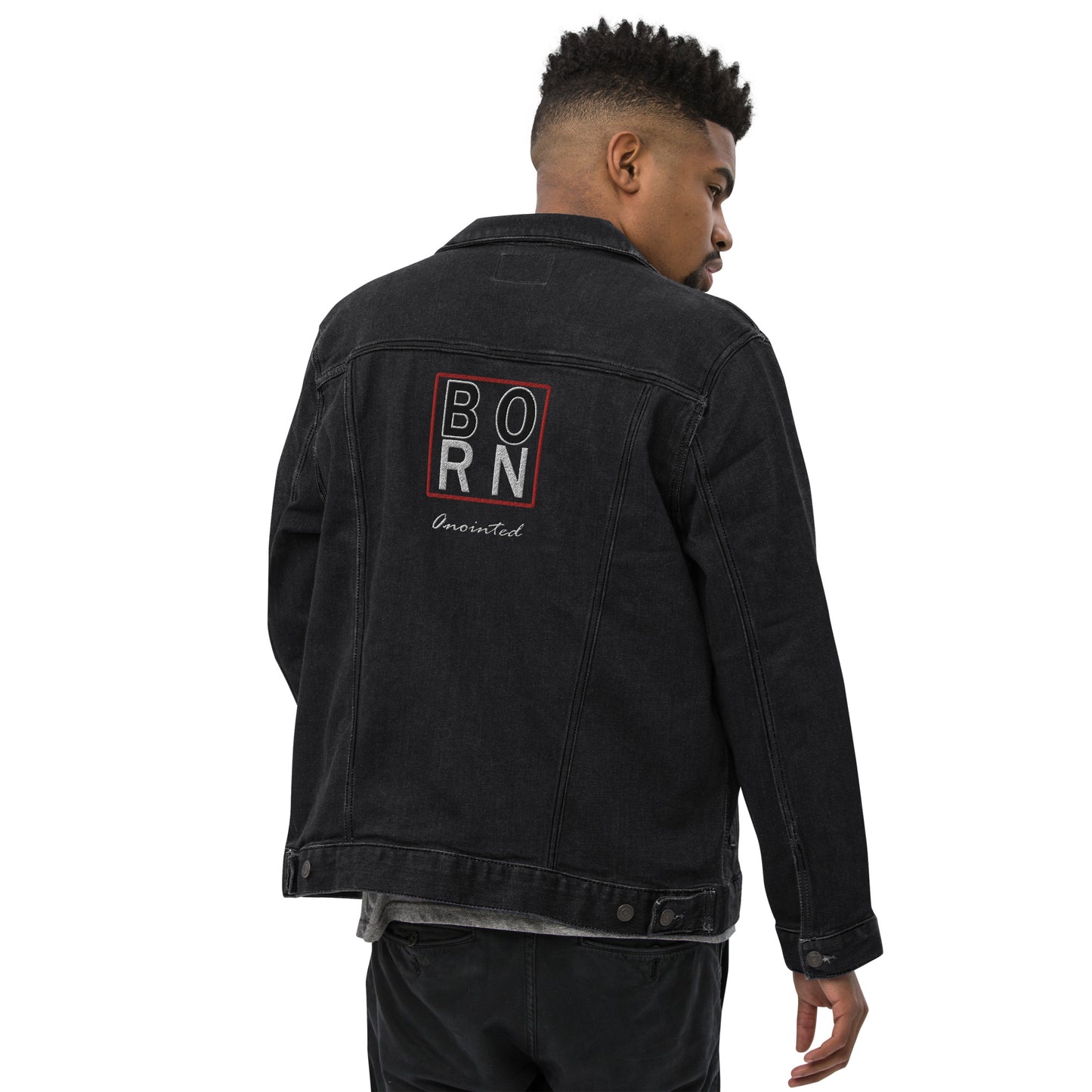 Bon Anointed "Varsity Red" Unisex denim jacket