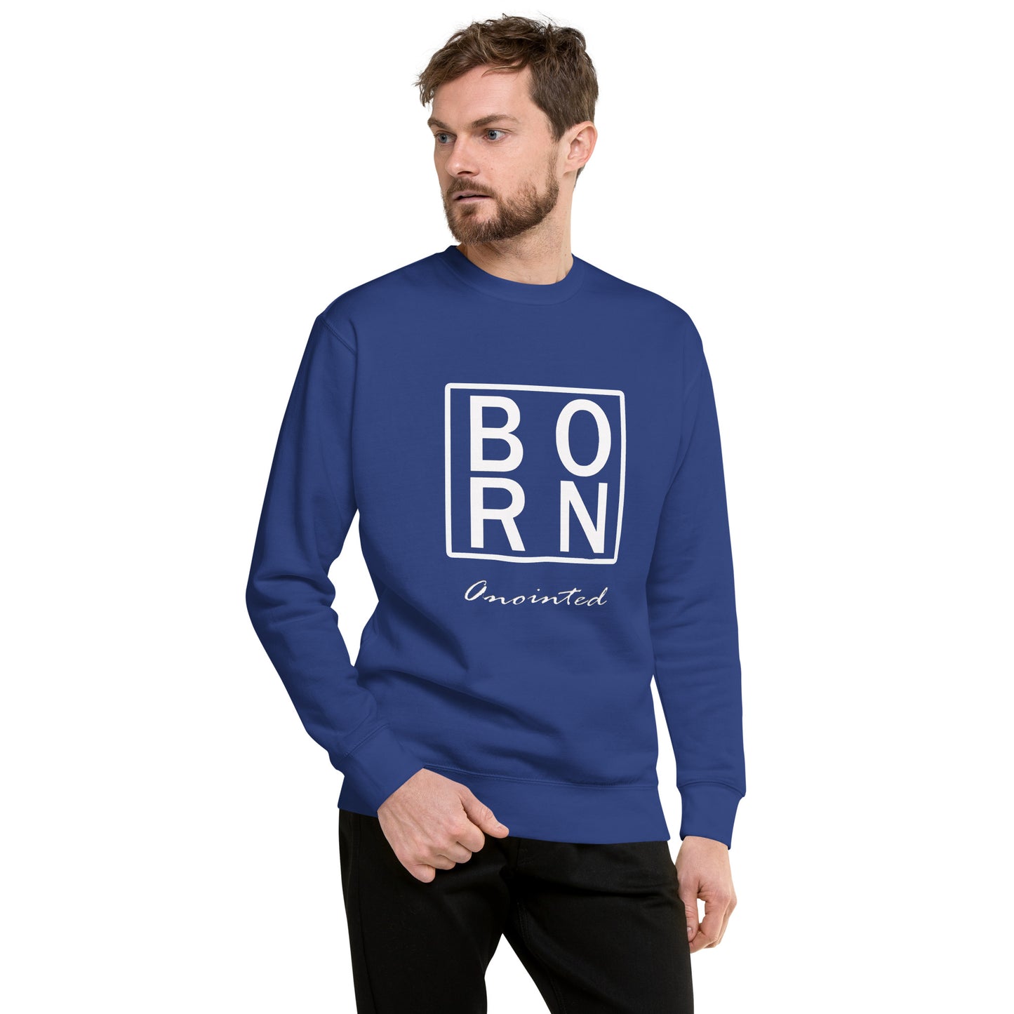 Born Anointed "Classic Looo" Wht Unisex Premium Sweatshirt