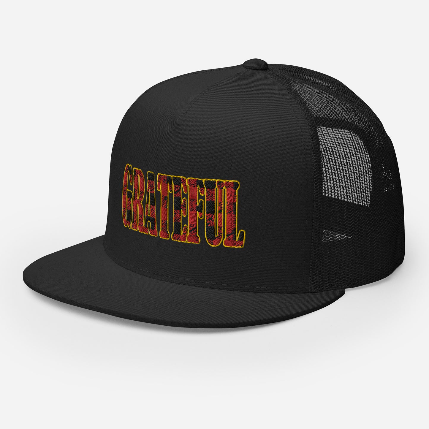 Grateful "Plaid Print" Bred Trucker Cap