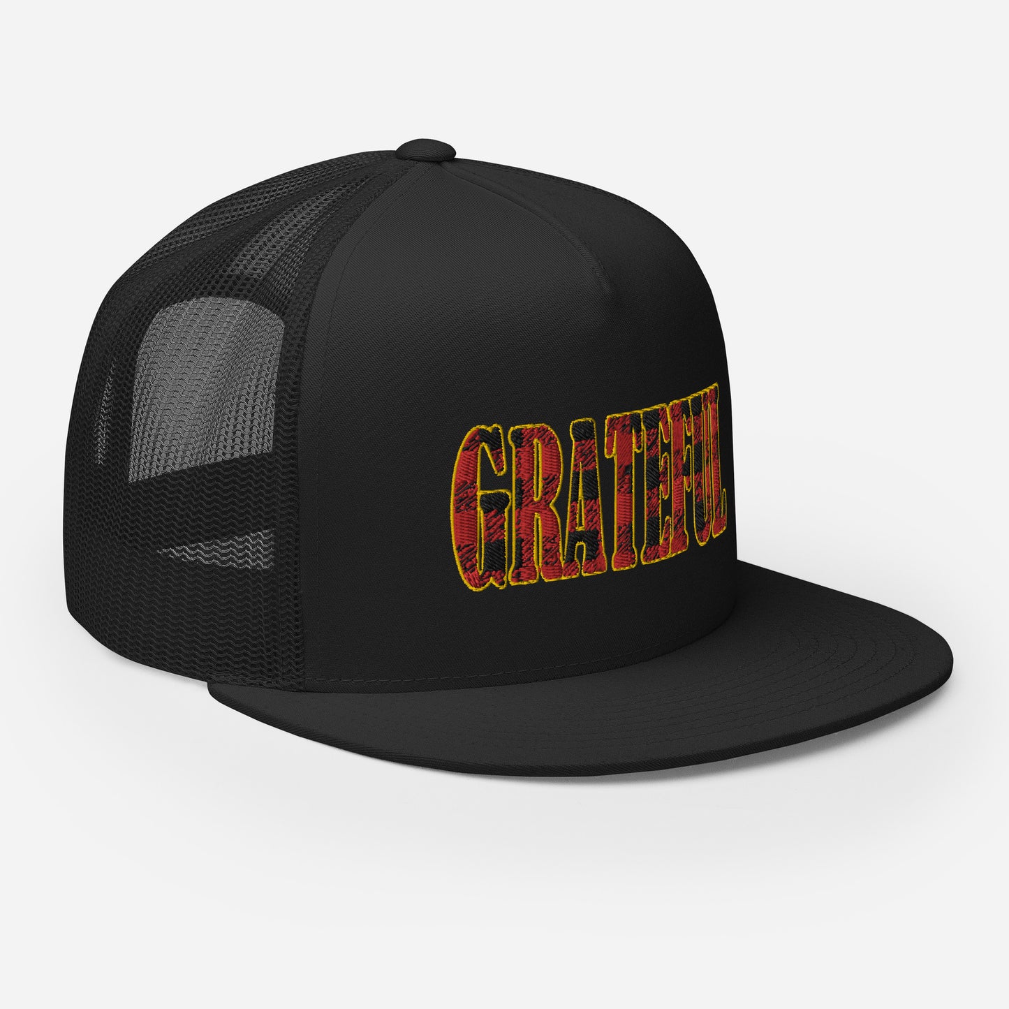 Grateful "Plaid Print" Bred Trucker Cap