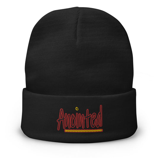 Anointed "Gold Dot" Embroidered Beanie