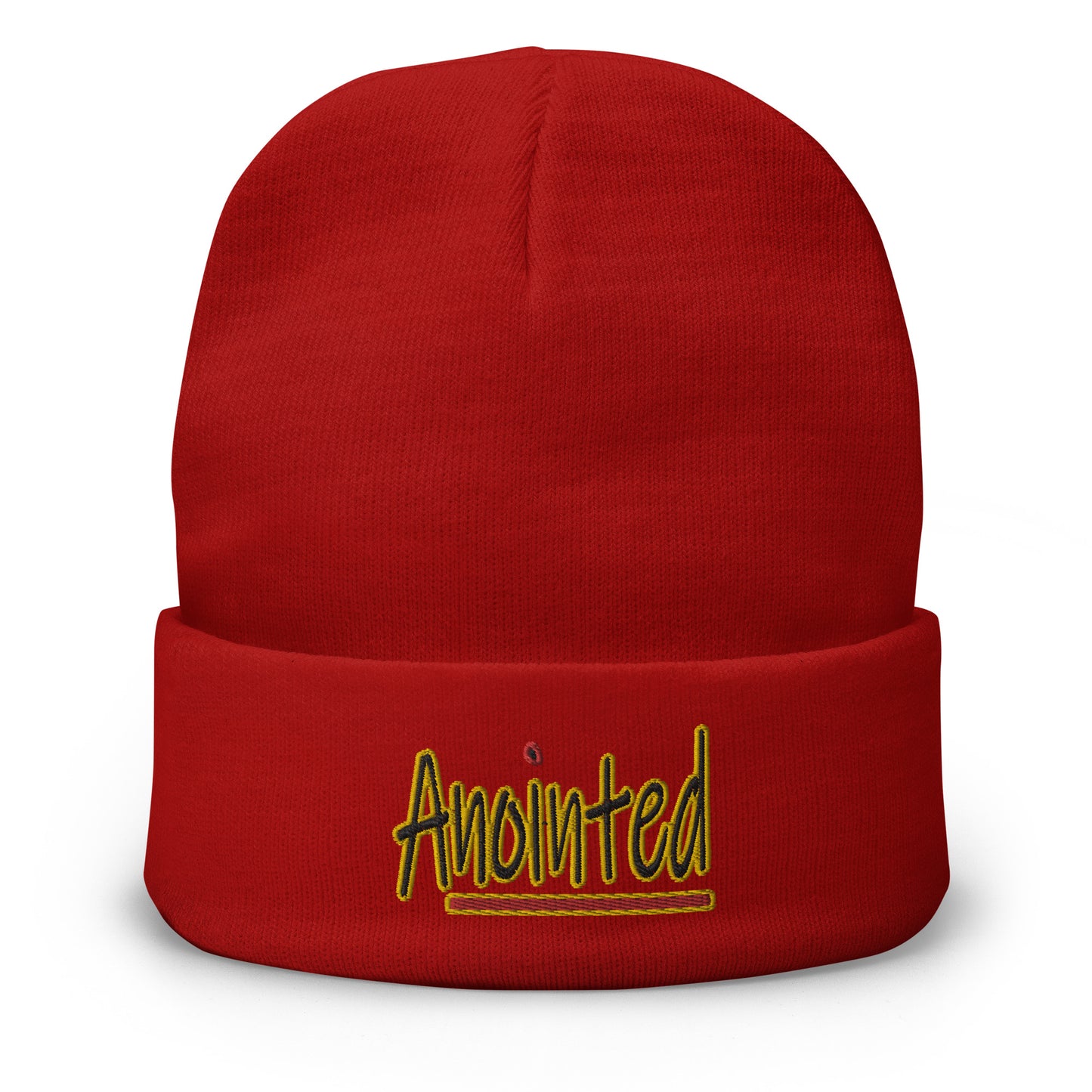 Anointed "Red Dot" Embroidered Beanie