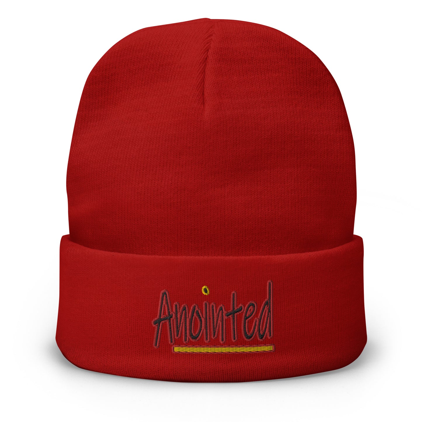 Anointed "Gold Dot" Embroidered Beanie