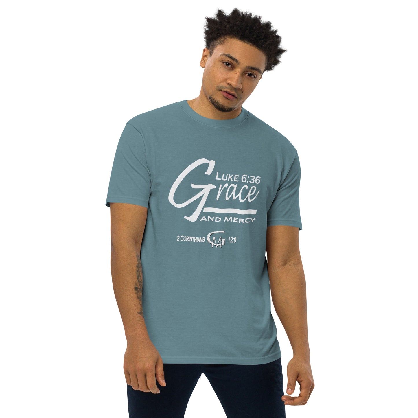 Grace and Mercy Men’s premium heavyweight tee