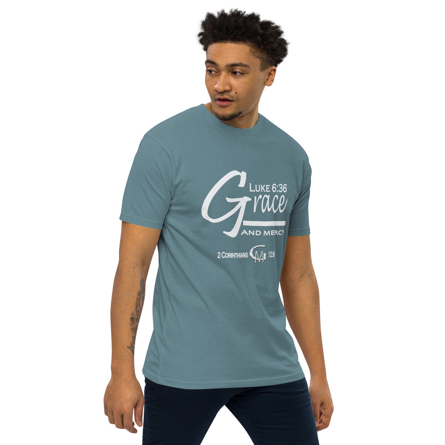 Grace and Mercy Men’s premium heavyweight tee