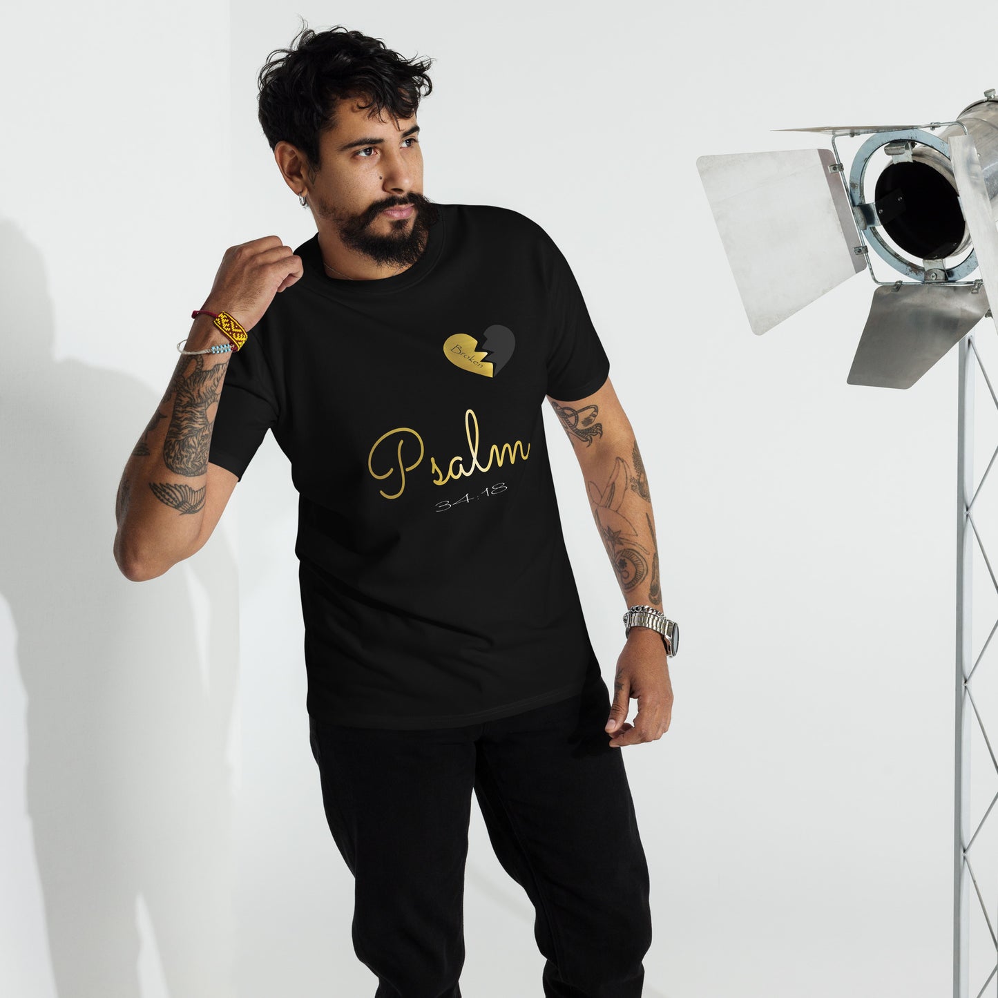 Brokenhearted "Psalm 34:18" Men’s premium heavyweight tee