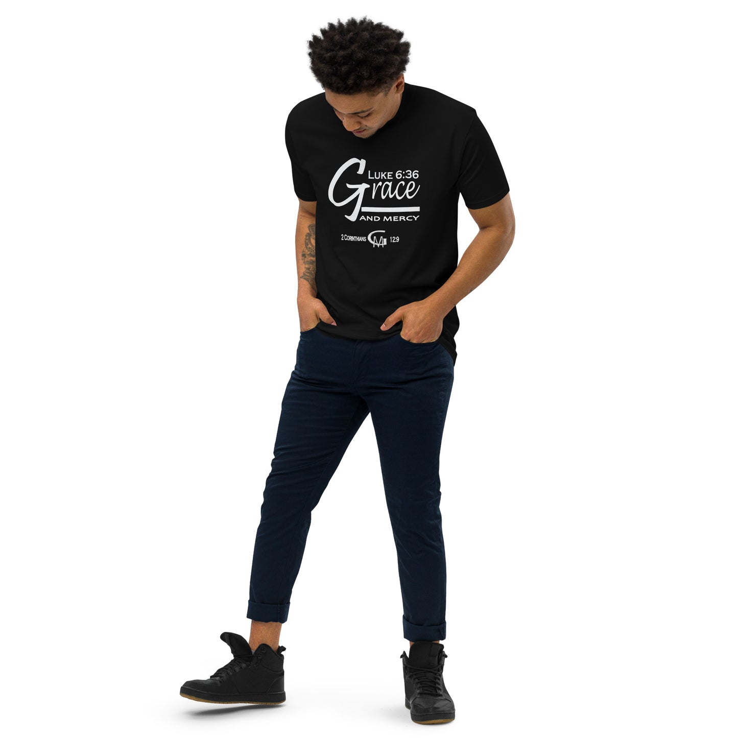 Grace and Mercy Men’s premium heavyweight tee