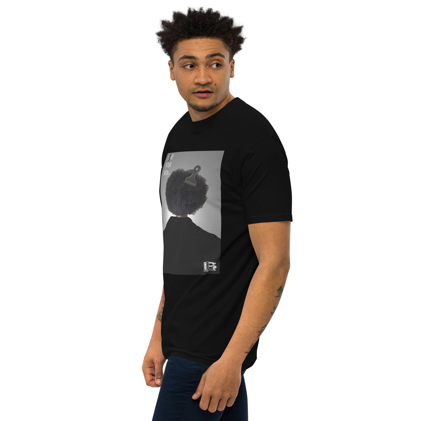 Black Like Me "Love Your Skin" Men’s premium heavyweight tee