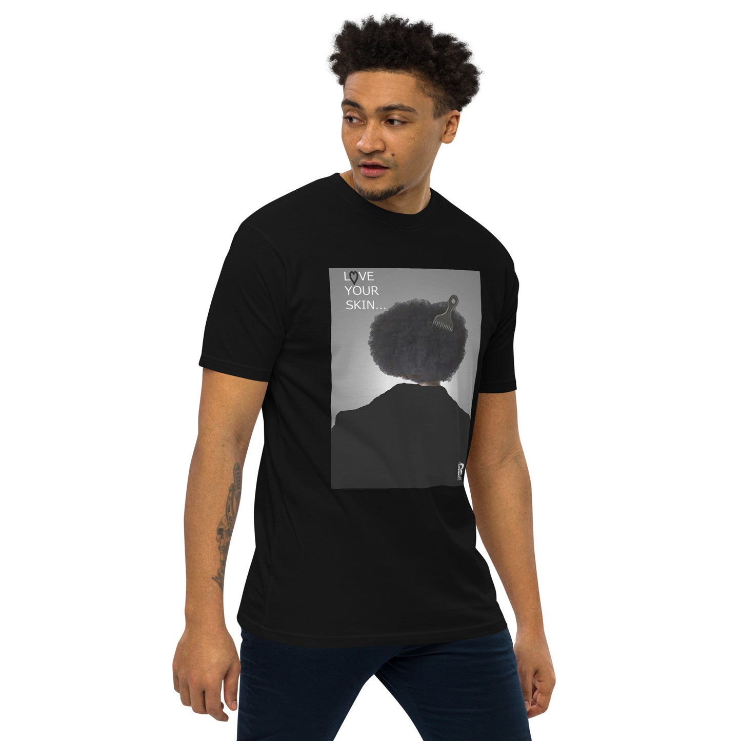 Black Like Me "Love Your Skin" Men’s premium heavyweight tee