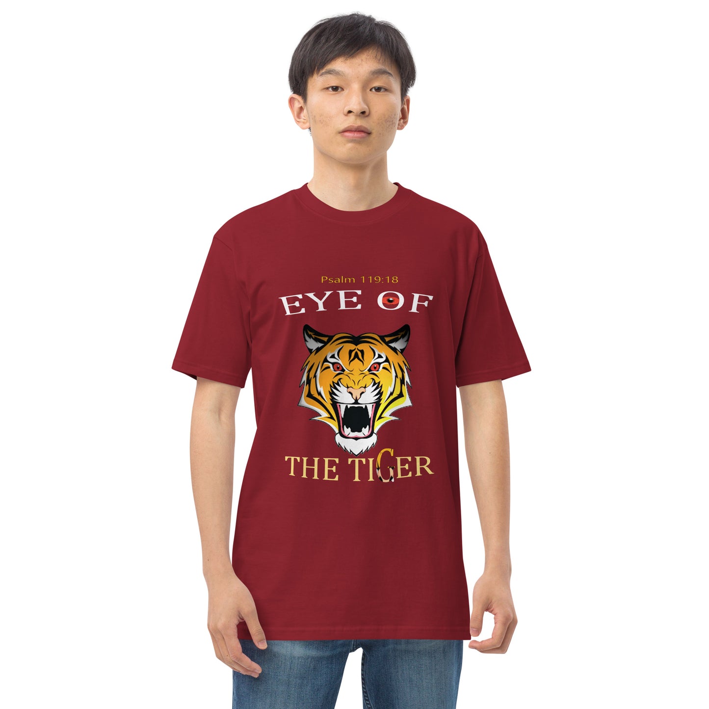 Eye Of The Tiger Men’s premium heavyweight tee