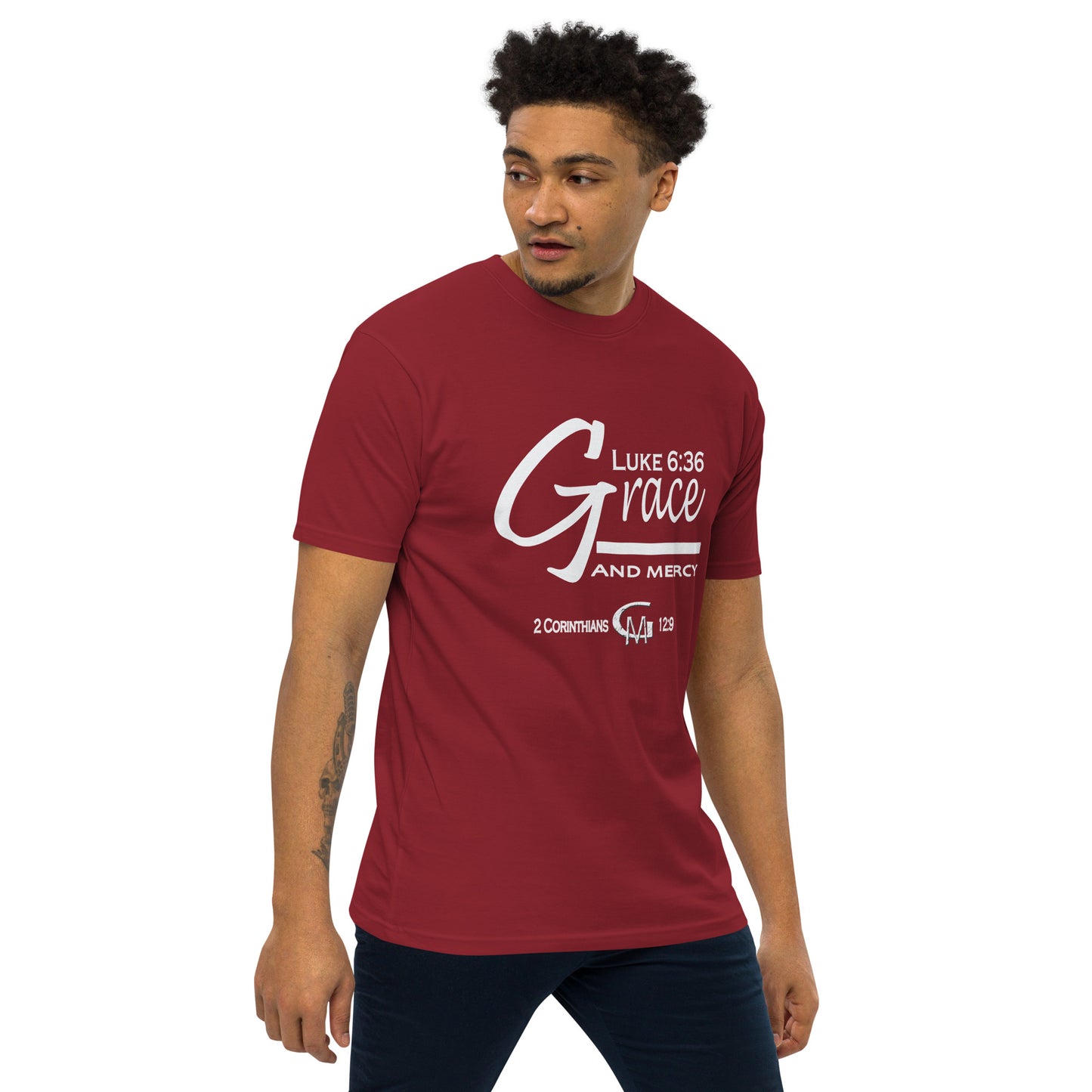 Grace and Mercy Men’s premium heavyweight tee