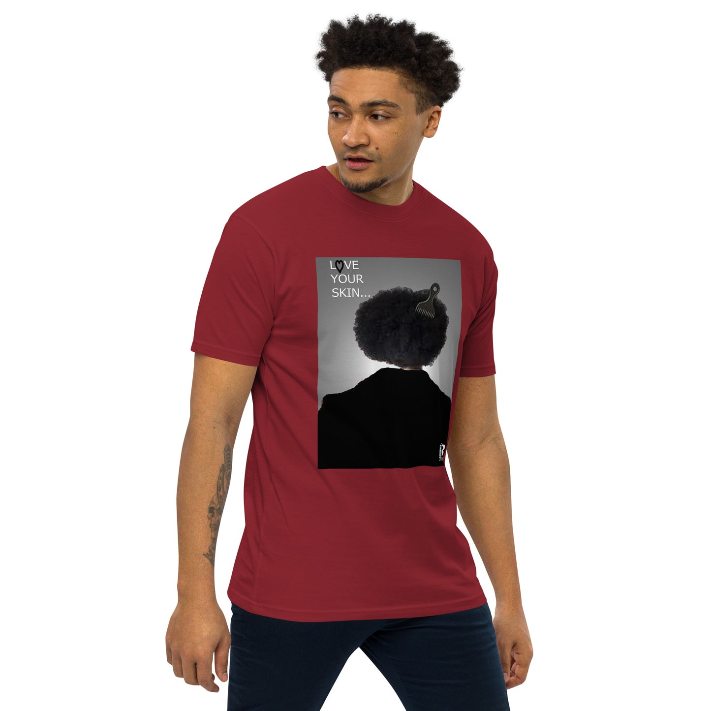 Black Like Me "Love Your Skin" Men’s premium heavyweight tee