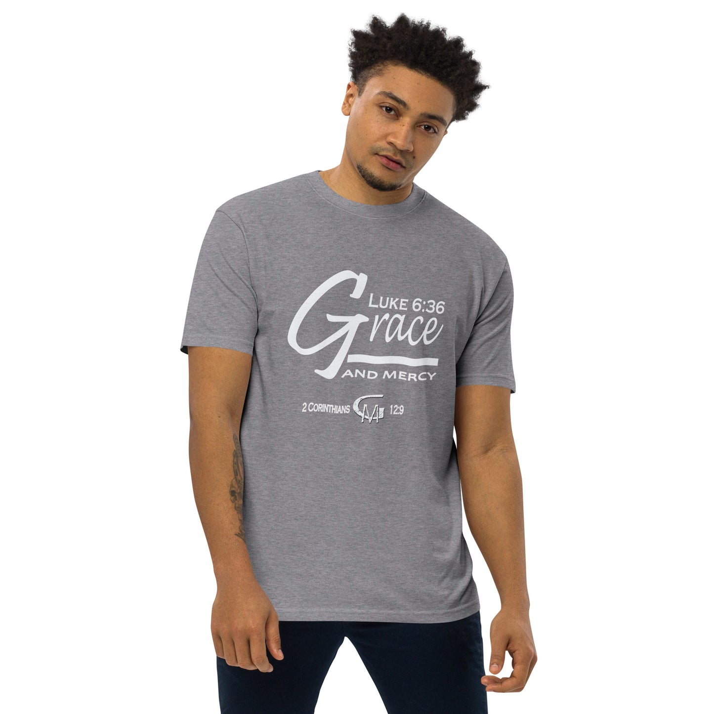 Grace and Mercy Men’s premium heavyweight tee