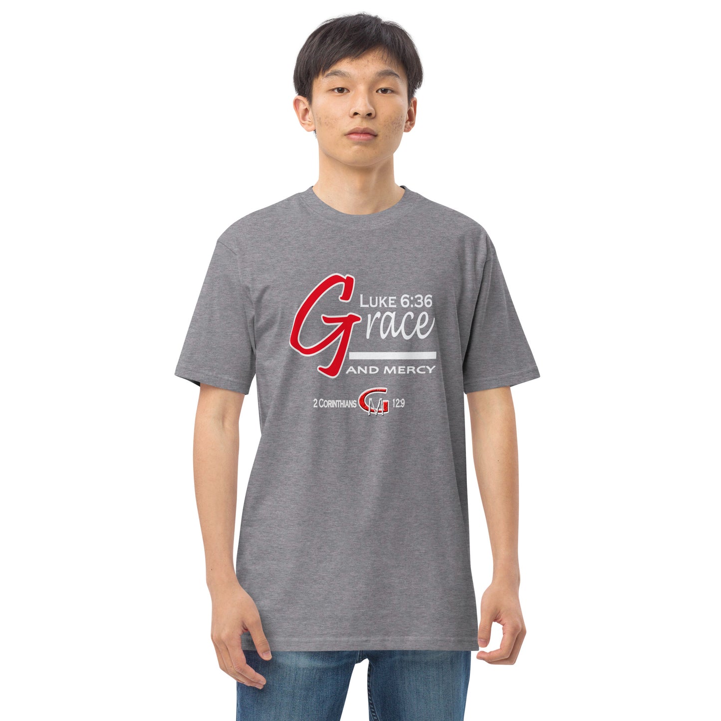 Grace and Mercy "Luke 6:36" Men’s premium heavyweight tee