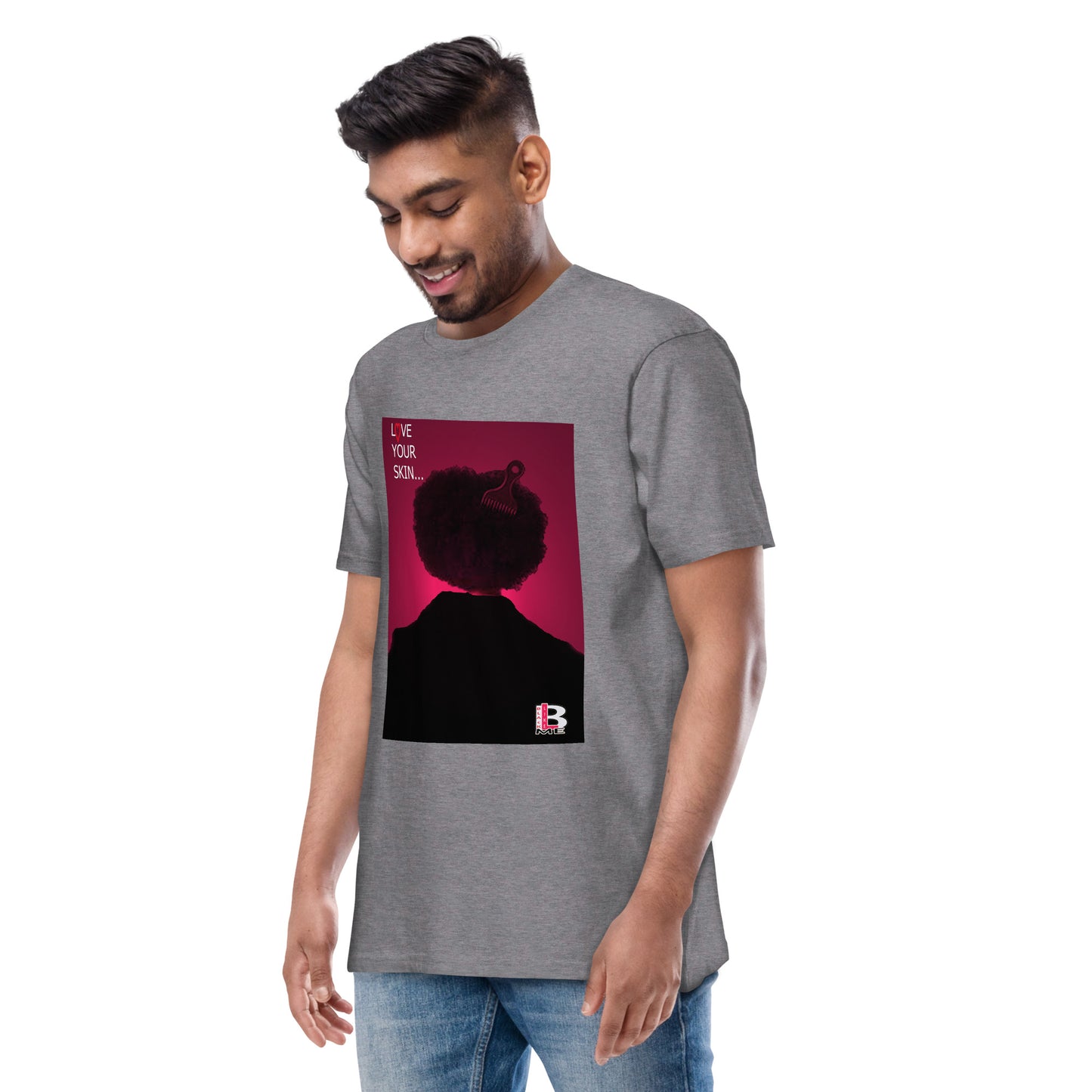 Black Like Me "Love Your Skin" Men’s premium heavyweight tee