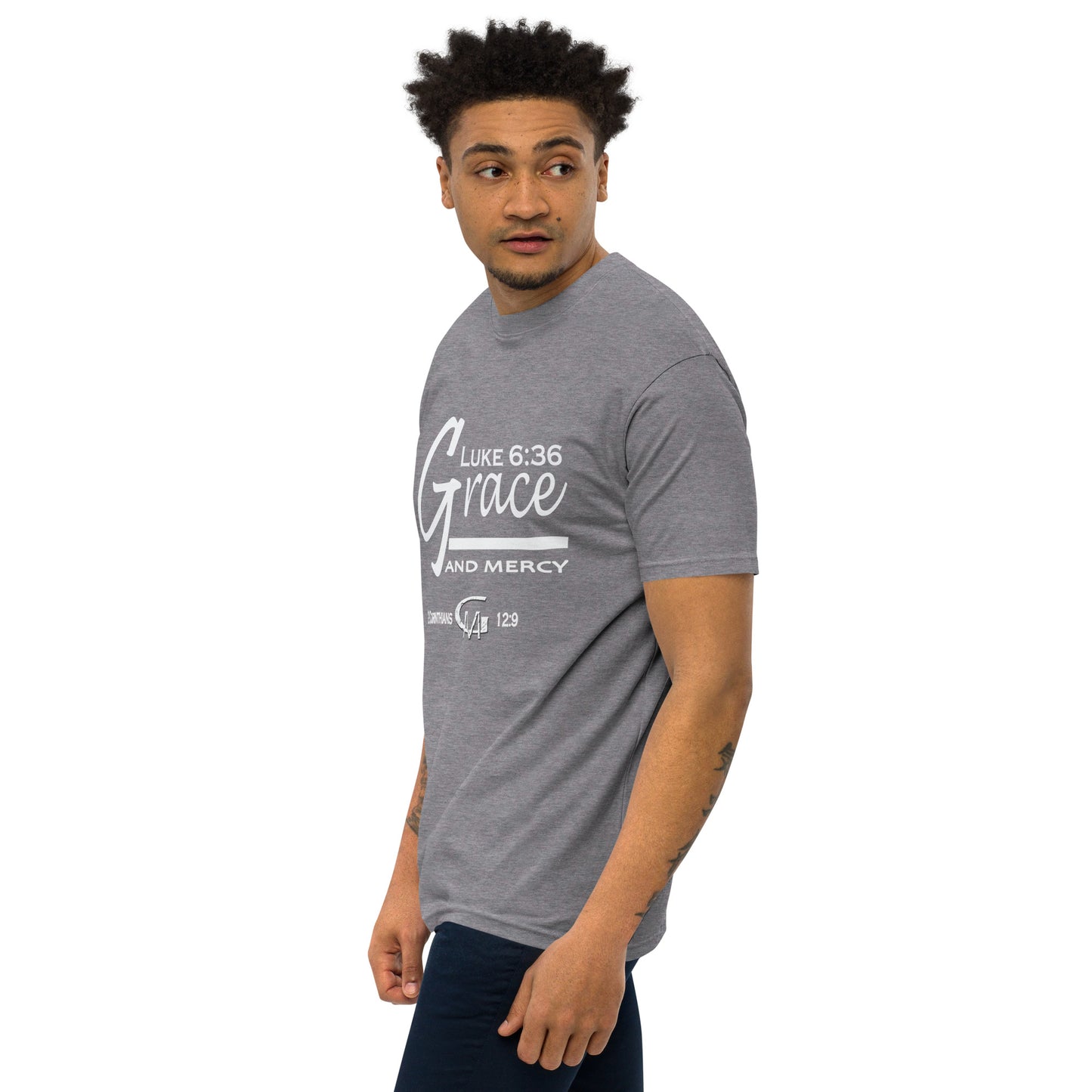 Grace and Mercy Men’s premium heavyweight tee