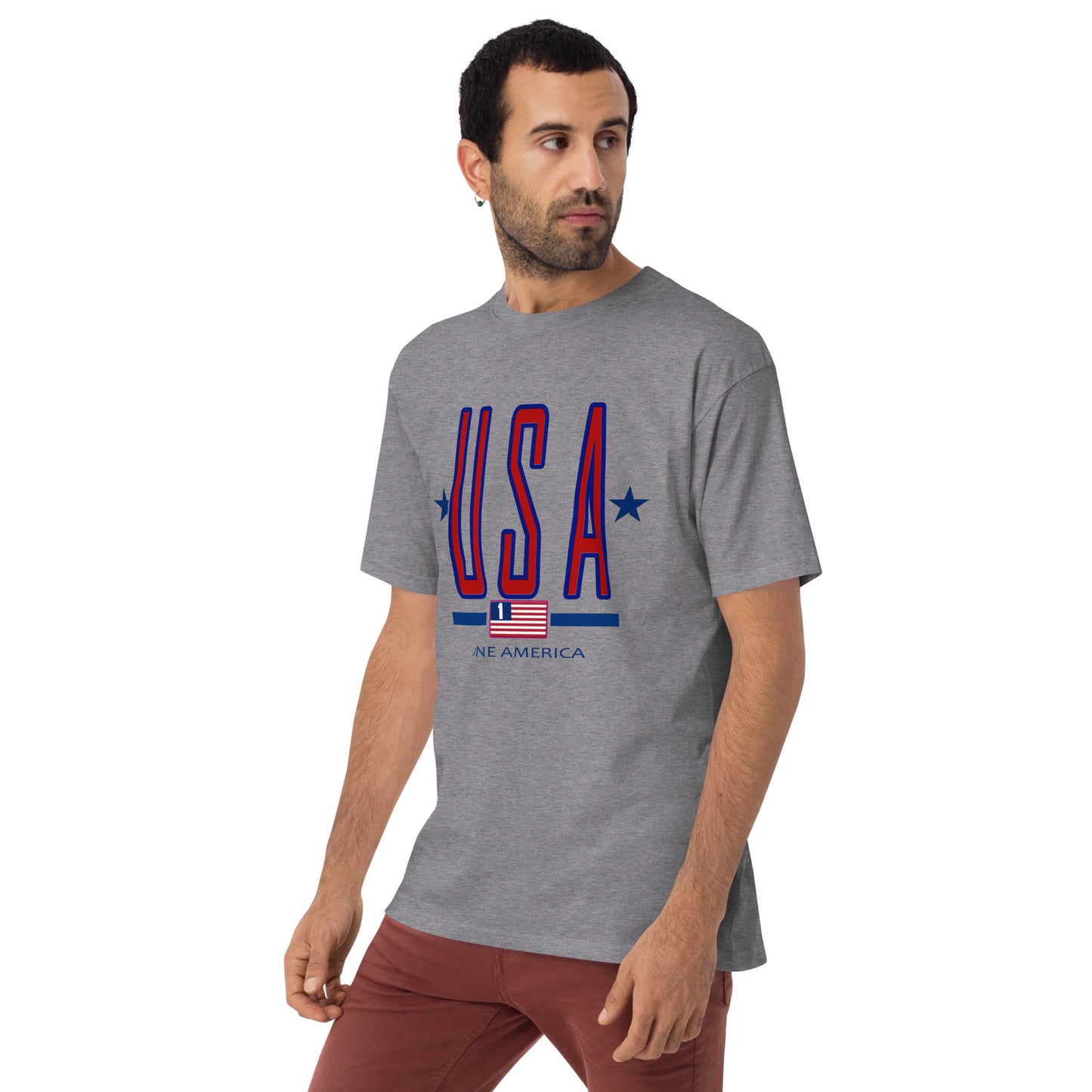 One America "USA" Men’s premium heavyweight tee