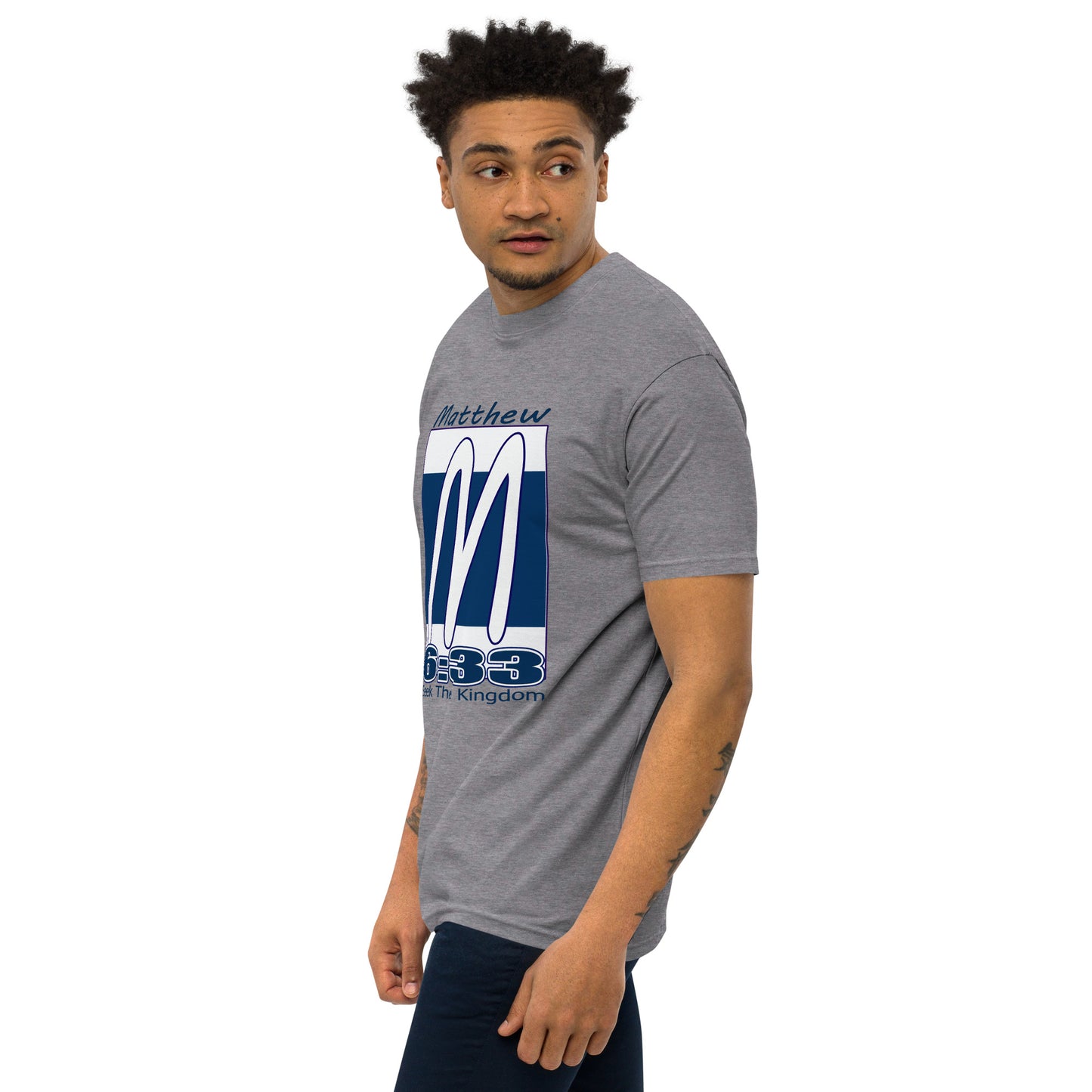 Matthew 6:33 "Kingdom" Men’s premium heavyweight tee