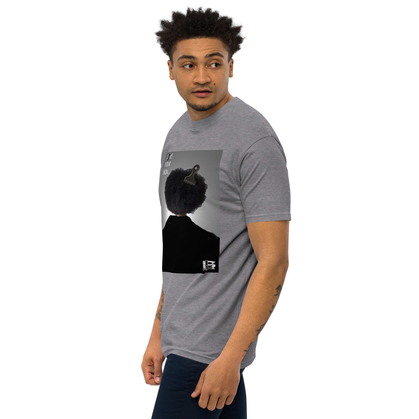 Black Like Me "Love Your Skin" Men’s premium heavyweight tee