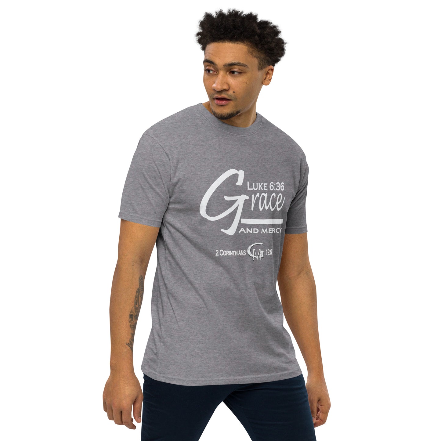 Grace and Mercy Men’s premium heavyweight tee