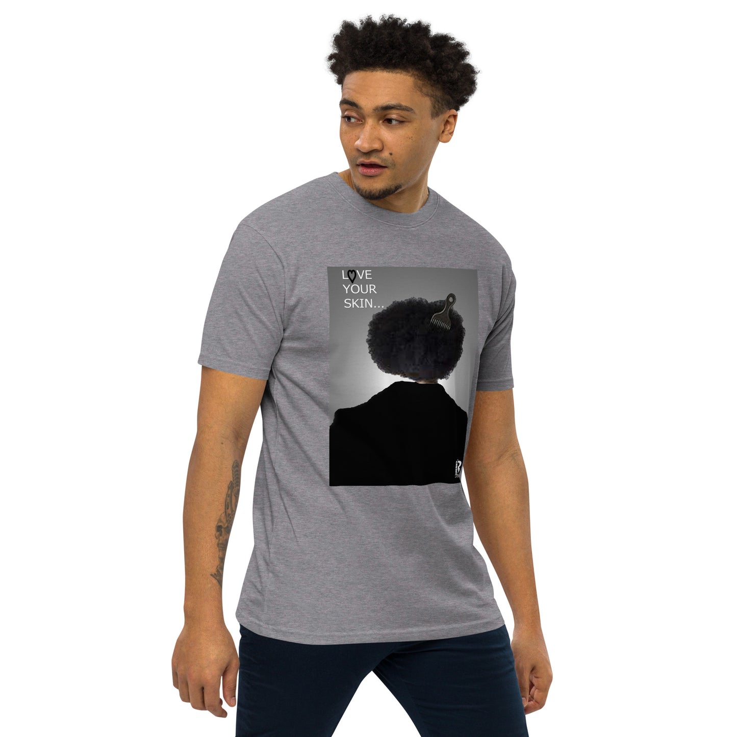 Black Like Me "Love Your Skin" Men’s premium heavyweight tee