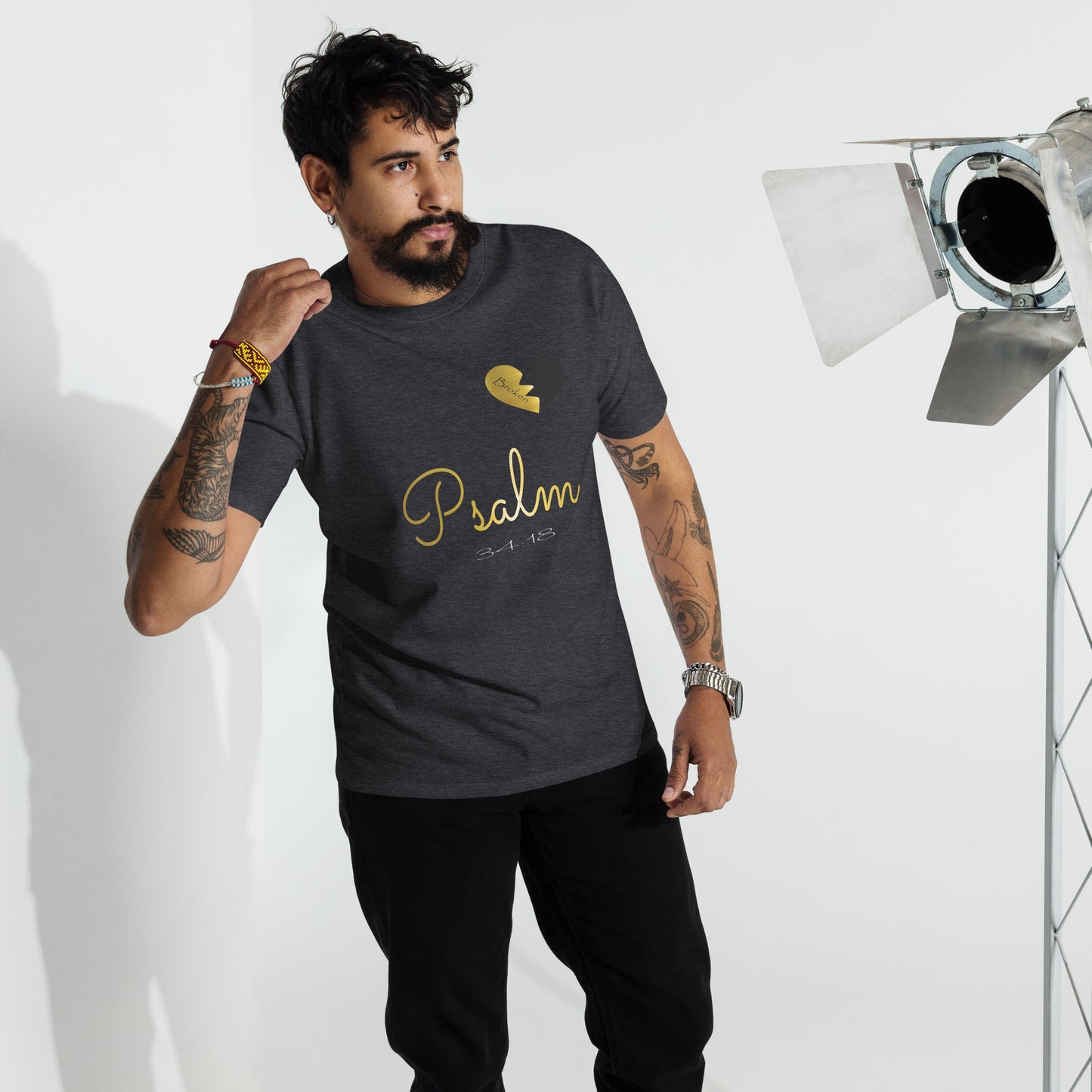 Brokenhearted "Psalm 34:18" Men’s premium heavyweight tee