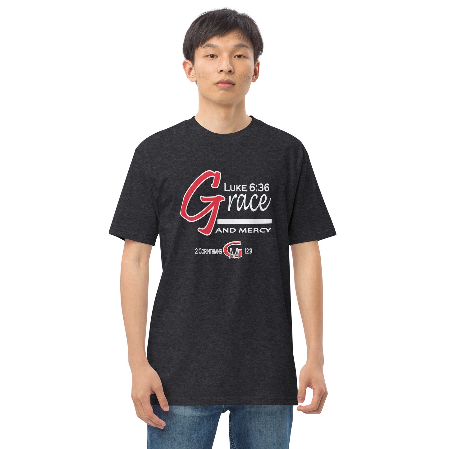 Grace and Mercy "Luke 6:36" Men’s premium heavyweight tee