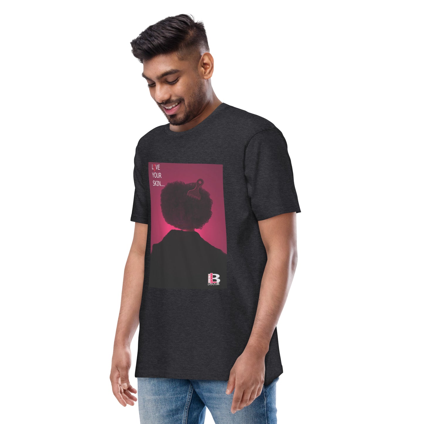 Black Like Me "Love Your Skin" Men’s premium heavyweight tee