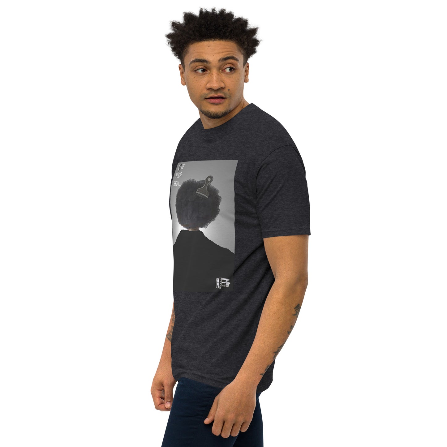 Black Like Me "Love Your Skin" Men’s premium heavyweight tee