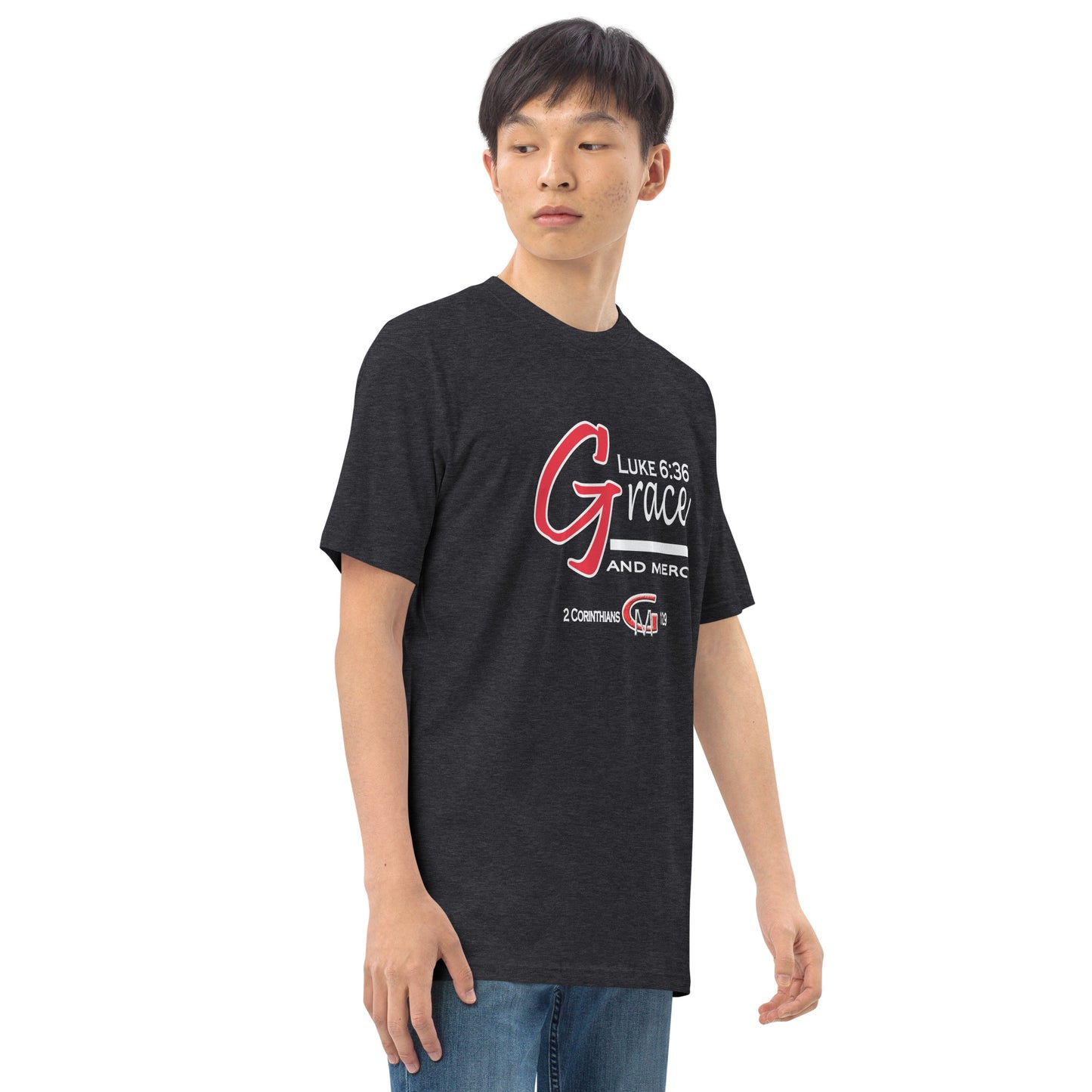 Grace and Mercy "Luke 6:36" Men’s premium heavyweight tee