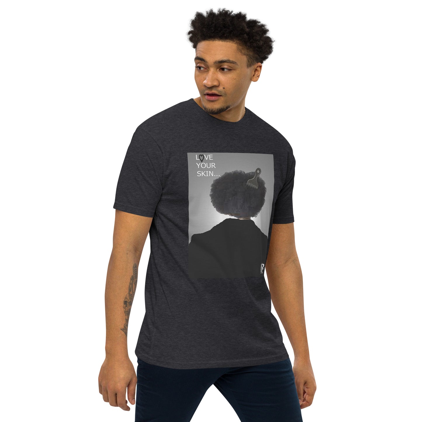 Black Like Me "Love Your Skin" Men’s premium heavyweight tee