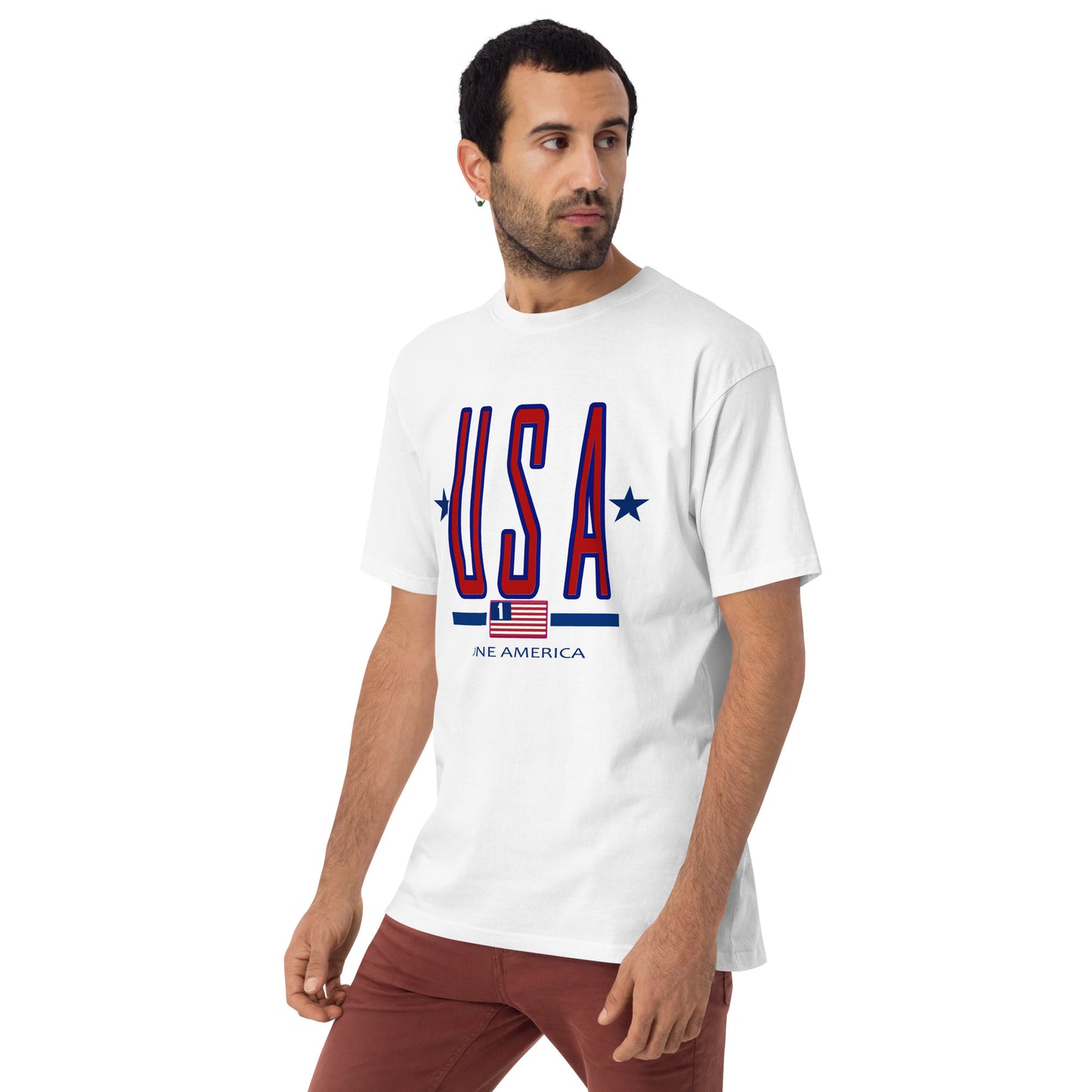 One America "USA" Men’s premium heavyweight tee