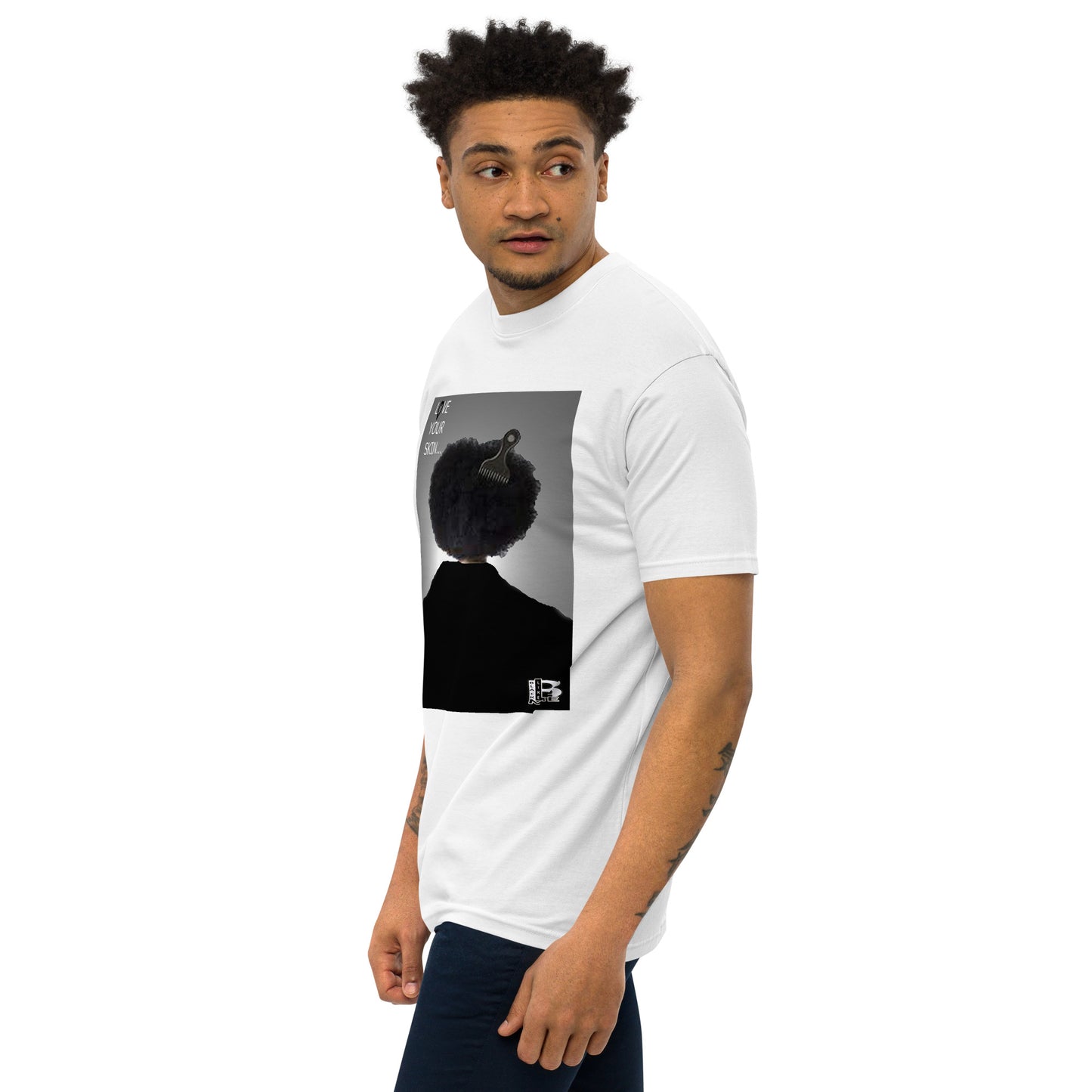 Black Like Me "Love Your Skin" Men’s premium heavyweight tee