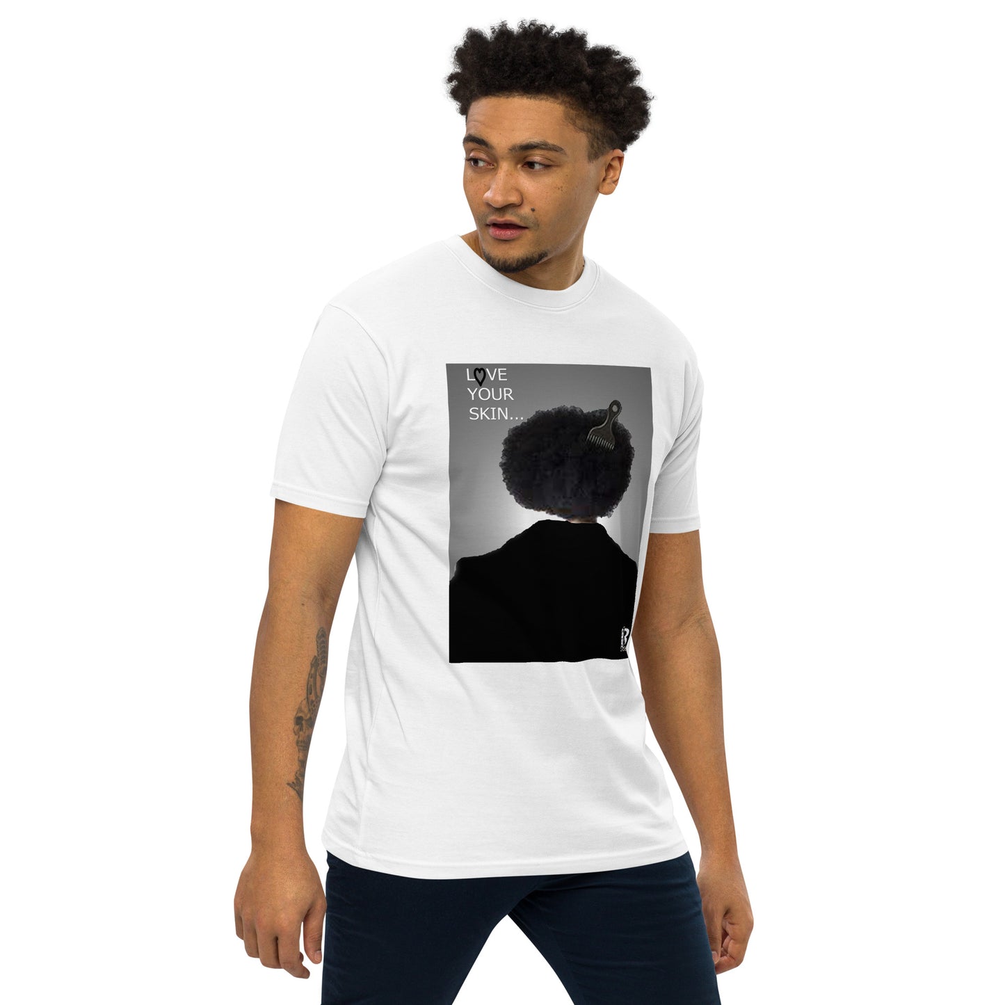 Black Like Me "Love Your Skin" Men’s premium heavyweight tee